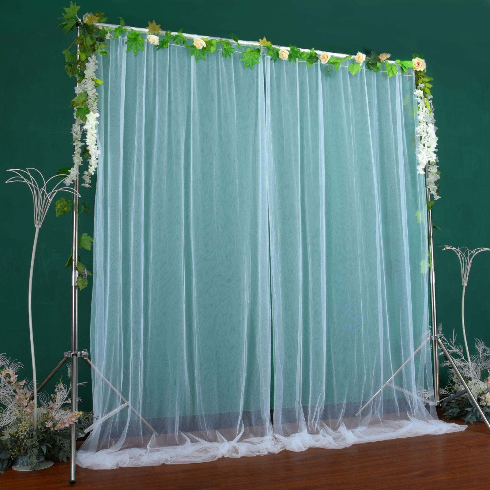 Wedding Party Window Screen Decoration Bedroom Outdoor Semi Transparent Mesh view 5