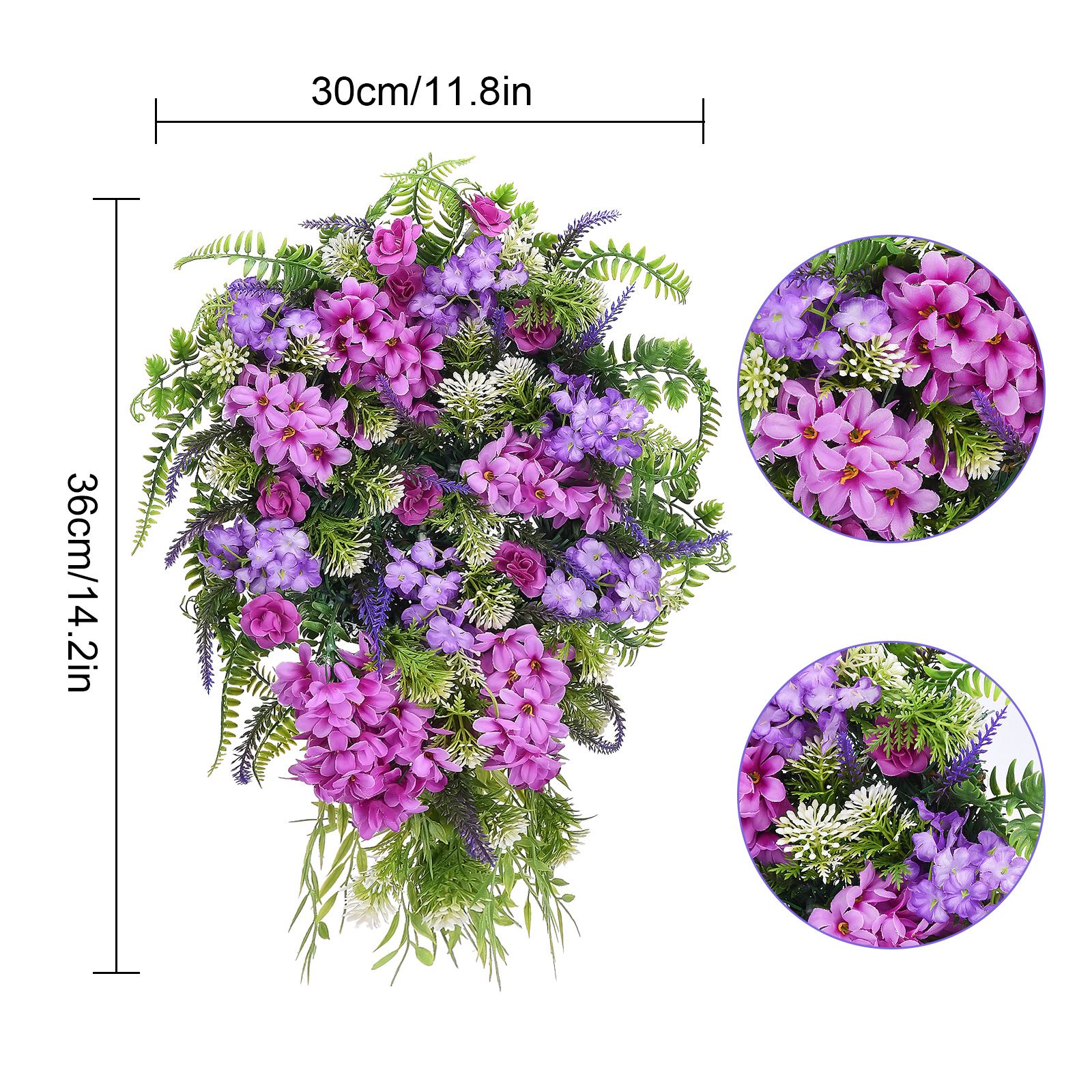 Artificial Flower Wreath Wreath with Lilacs Hyacinths Hydrangeas Spring Summer view 8