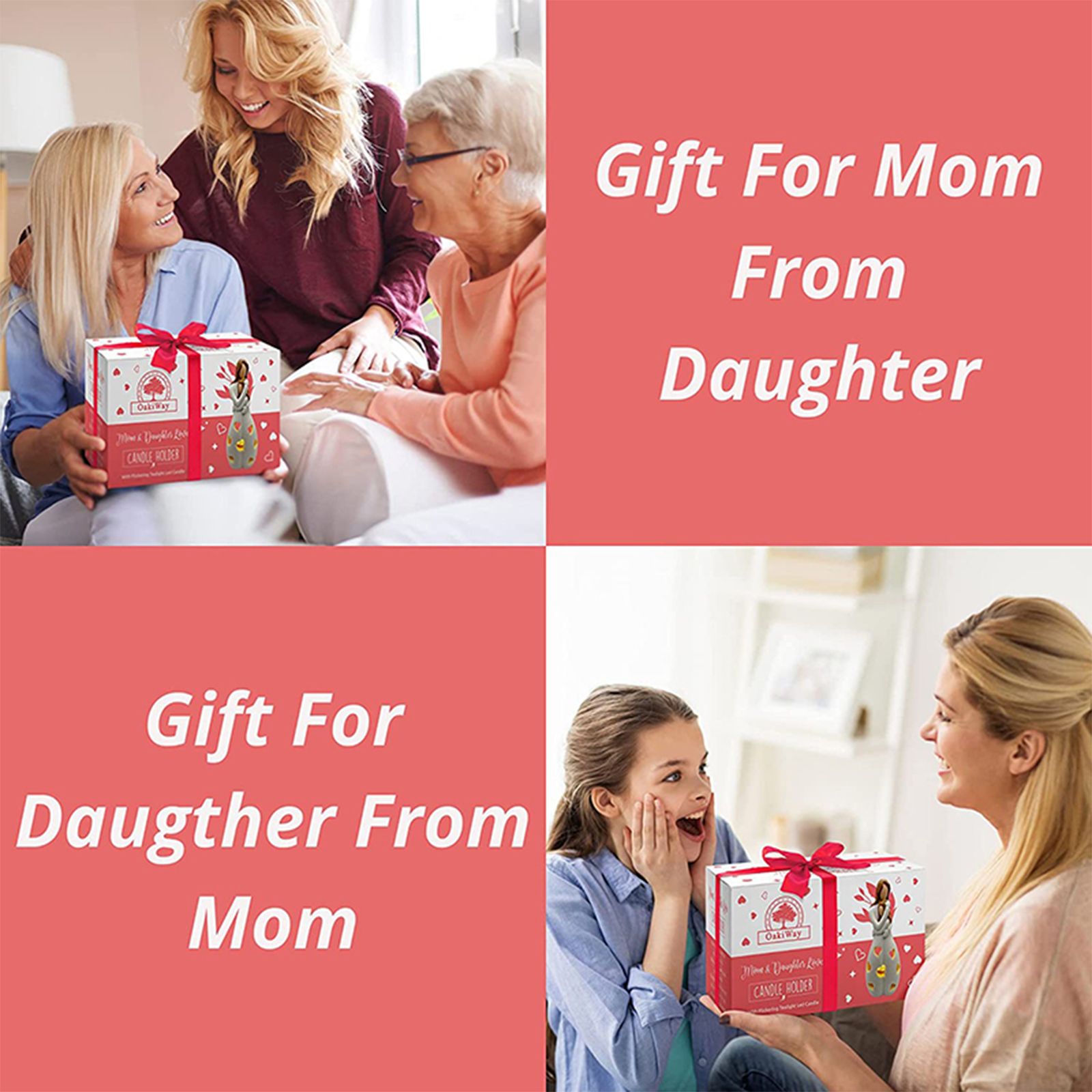 Mother's Day Gift Mother Daughter Hug Candle Holder Candle Light Slot Candle view 14