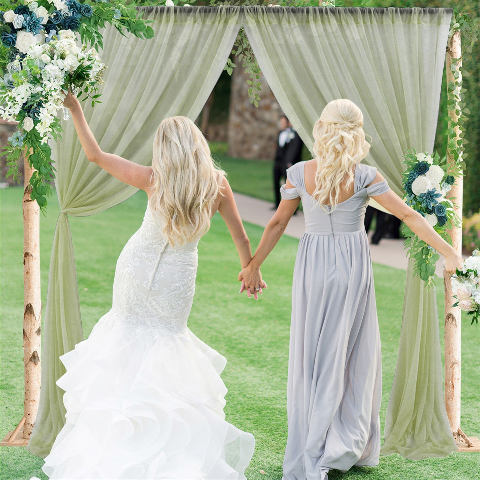 1 Pcs Wedding Party Props Veil Background Decoration Background Cloth view 4