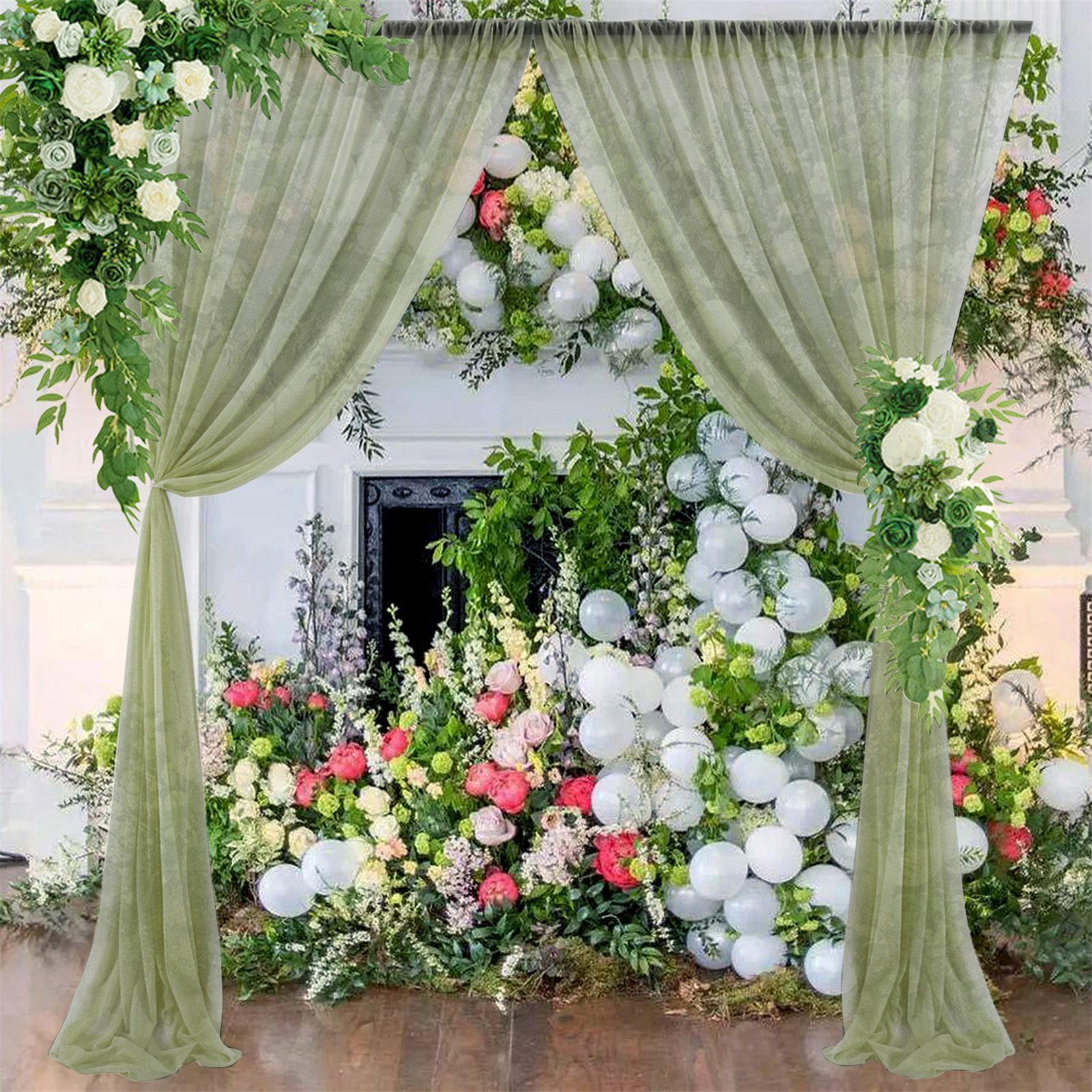1 Pcs Wedding Party Props Veil Background Decoration Background Cloth view 7