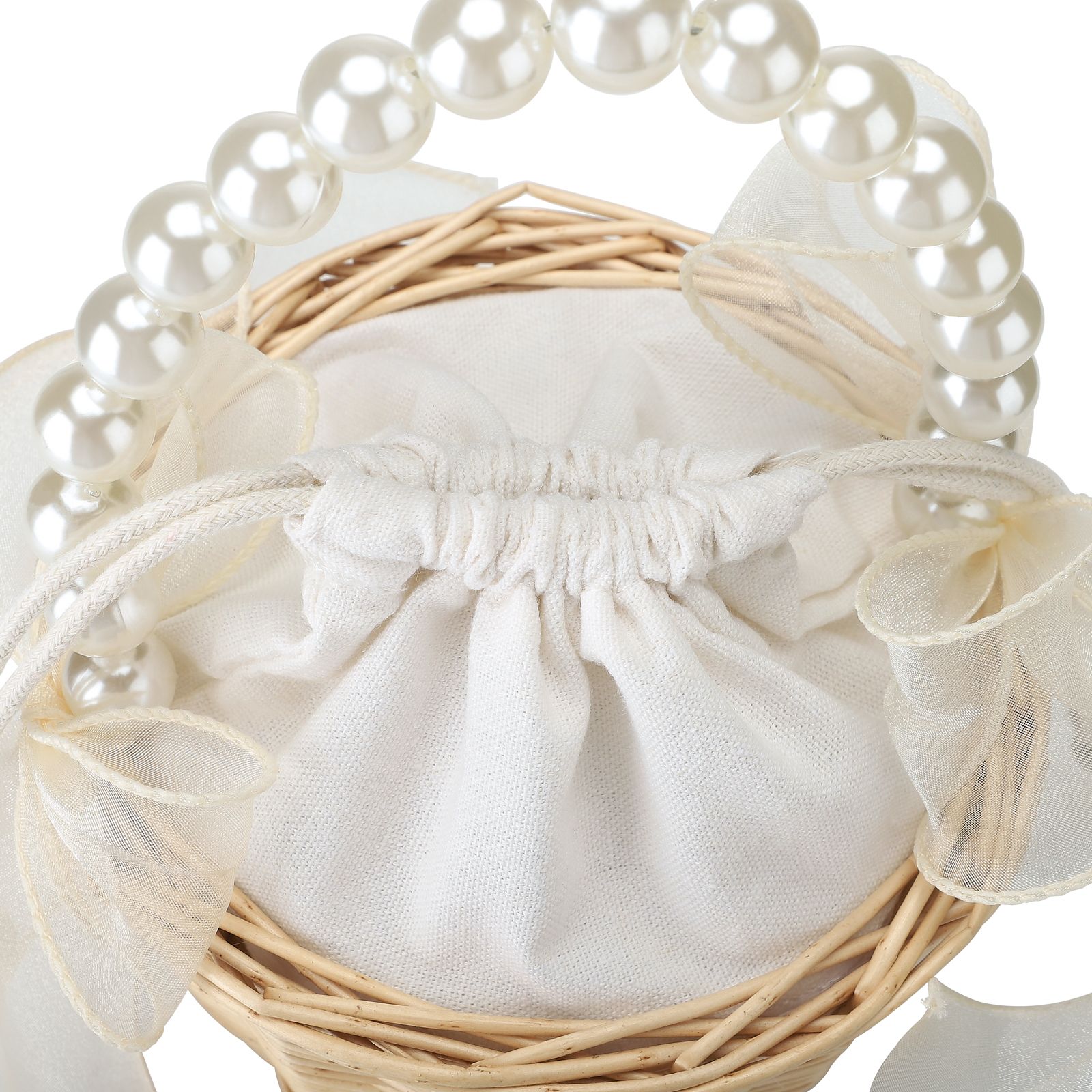 Wedding Ceremony Ring Pillow Flower Basket Portable Burlap Bowknot Vintage view 13