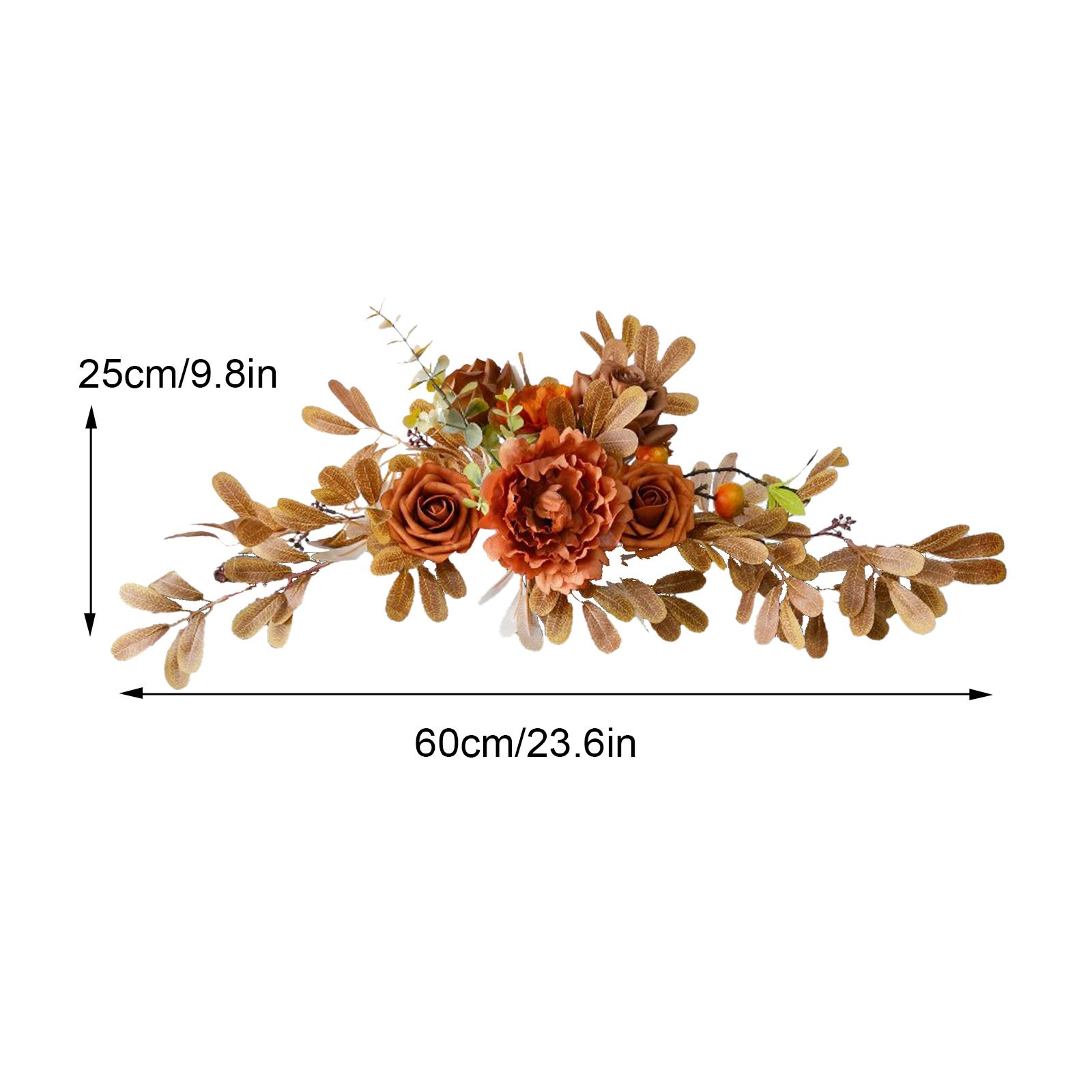 Artificial Flower Swag 60 x 25cm Silk Cloth Wedding Welcome Sign Floral Decoration view 2