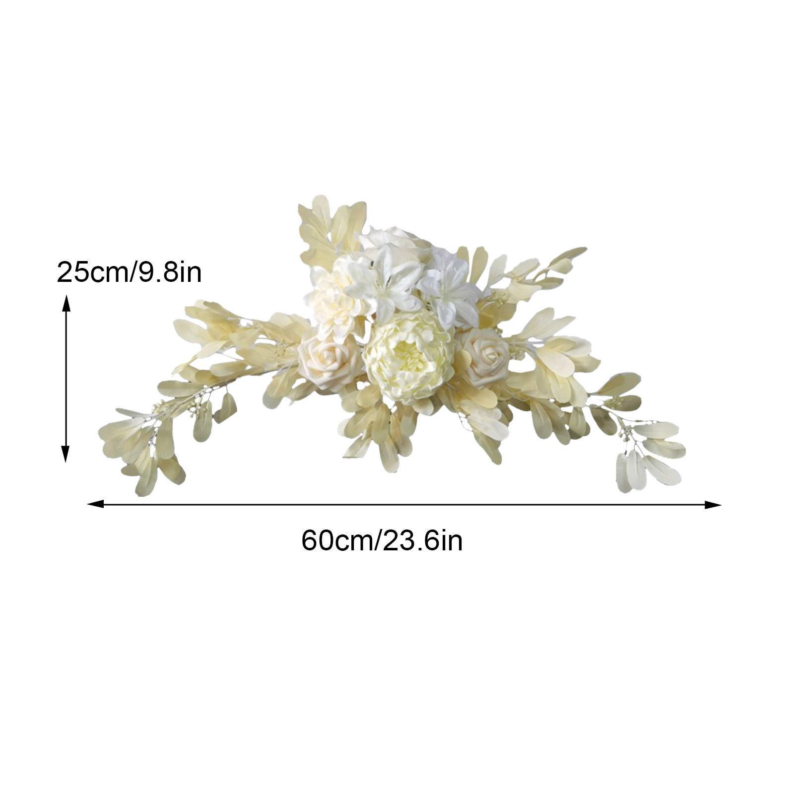 Artificial Flower Swag 60 x 25cm Silk Cloth Wedding Welcome Sign Floral Decoration view 3