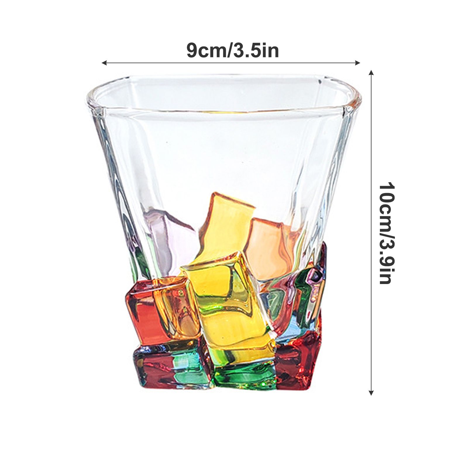 2PCS Whiskey Glass Multicolor 320ml Short Drinking Glass for Home view 2