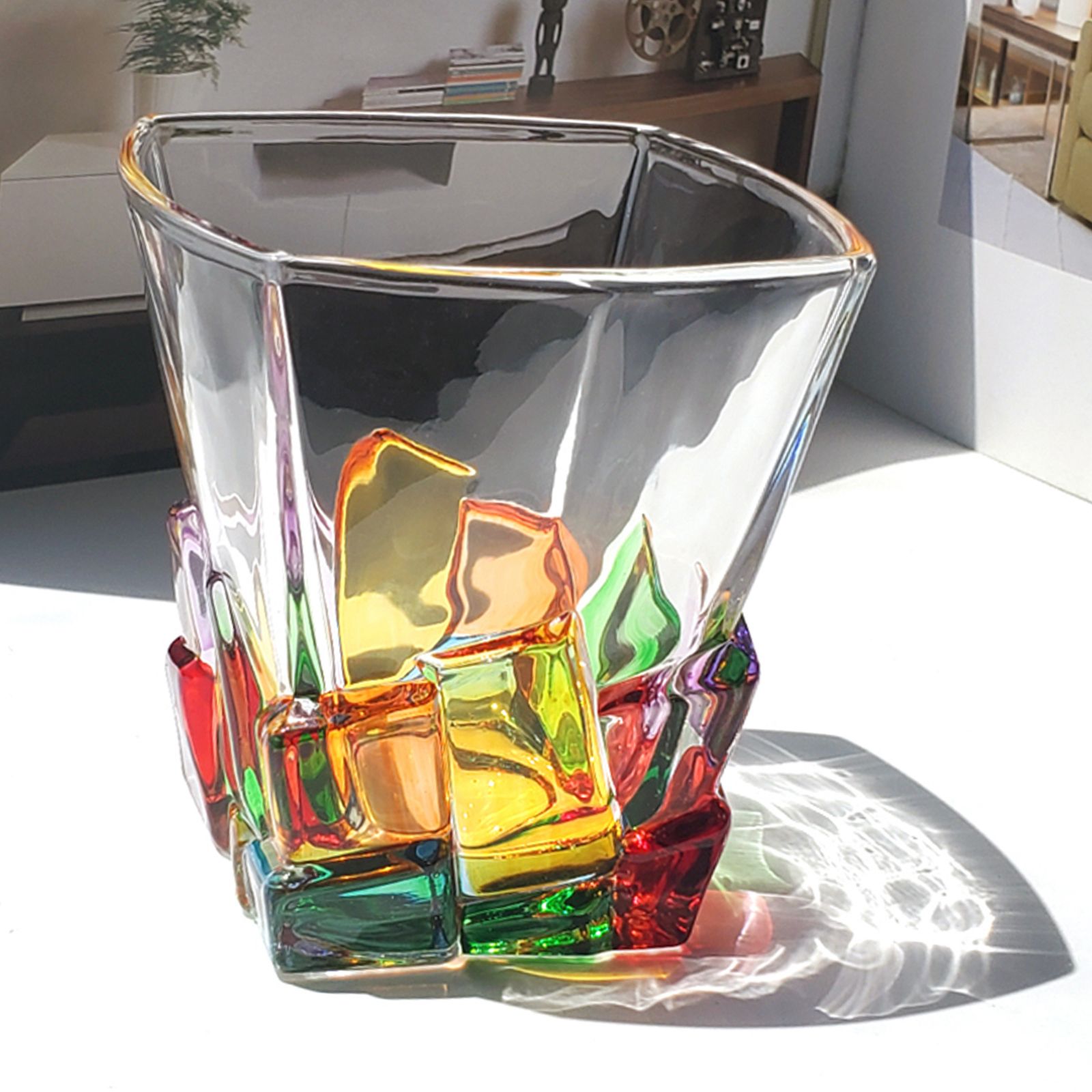 2PCS Whiskey Glass Multicolor 320ml Short Drinking Glass for Home view 4
