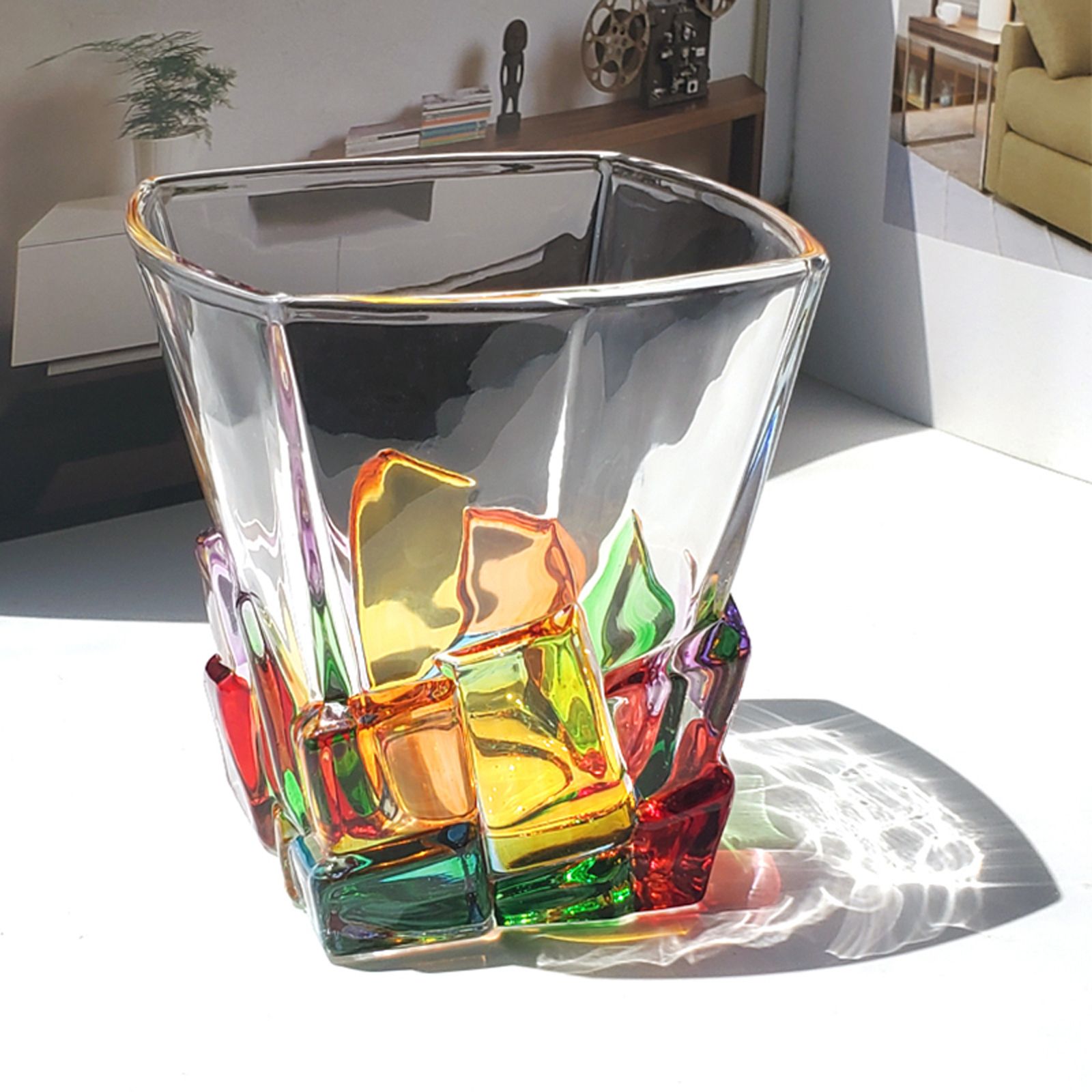 2PCS Whiskey Glass Multicolor 320ml Short Drinking Glass for Home view 7
