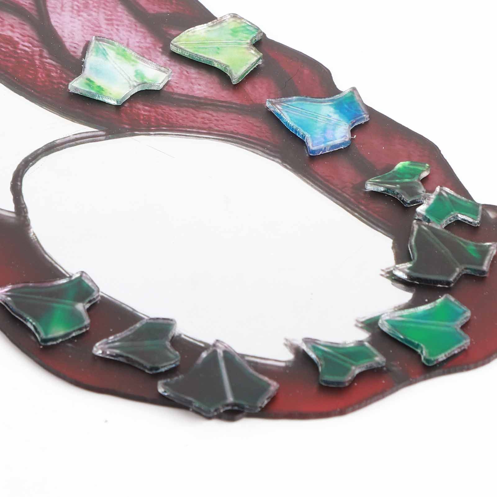 Glass Poison Ivy Mirror Glass Decorative Mirror for Entryway Bedroom Bathroom view 6