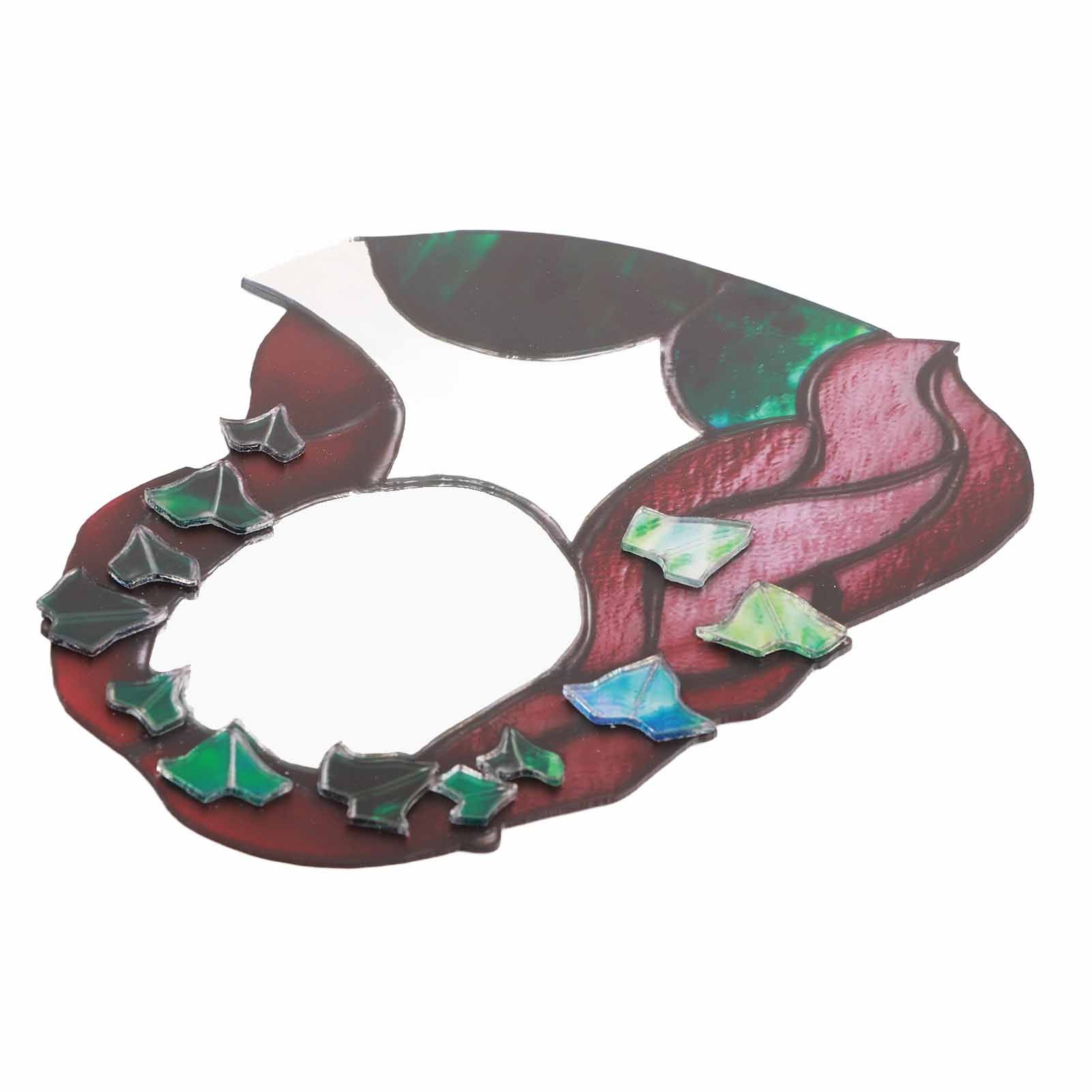 Glass Poison Ivy Mirror Glass Decorative Mirror for Entryway Bedroom Bathroom view 9