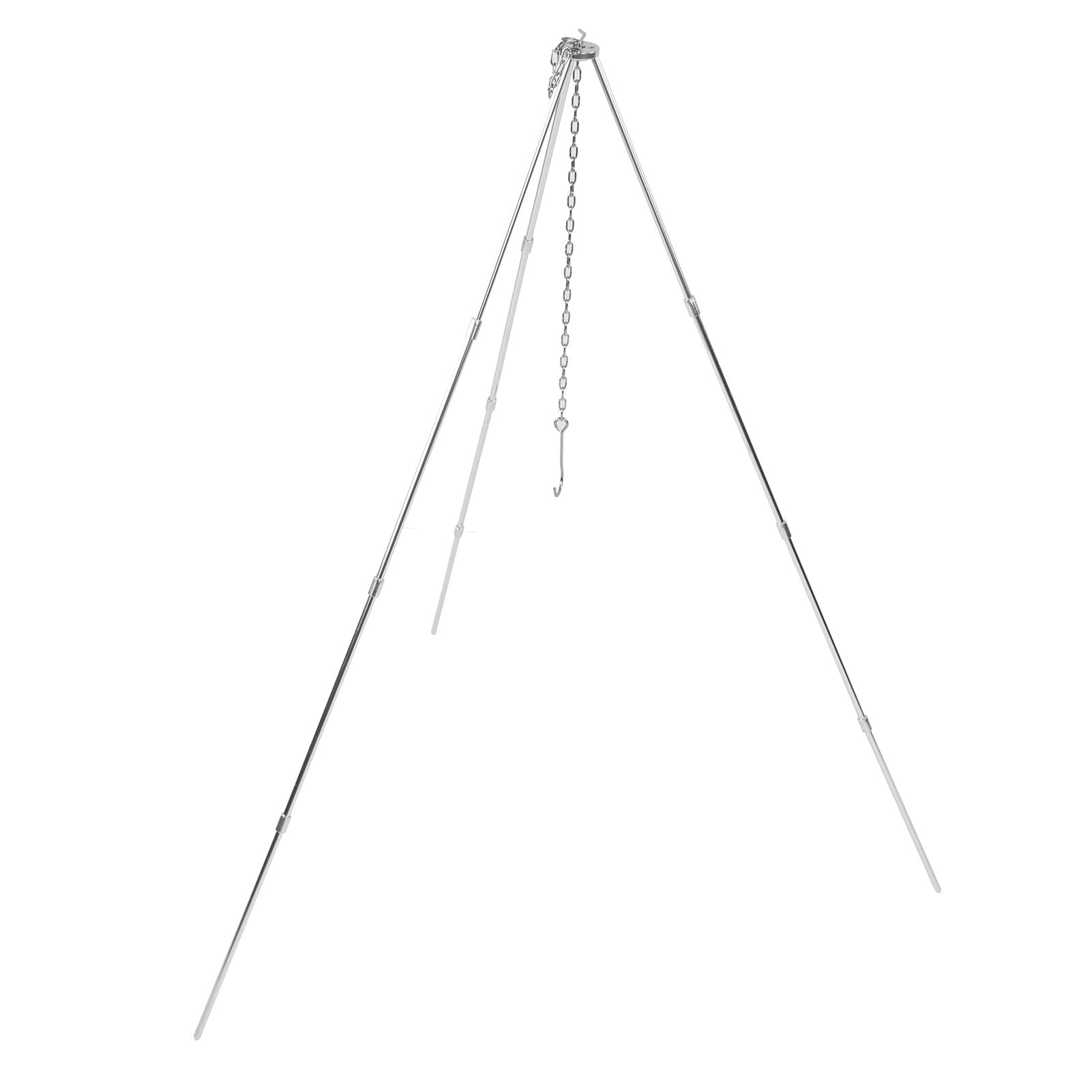 4 Section Campfire Tripod Portable Aluminum Alloy Hanging Pot Tripod for Outdoor view 2