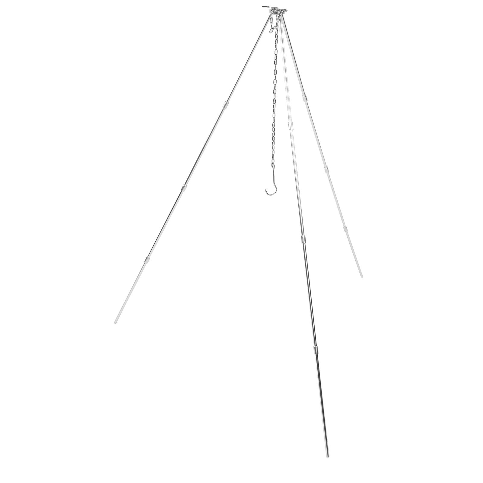 4 Section Campfire Tripod Portable Aluminum Alloy Hanging Pot Tripod for Outdoor view 3
