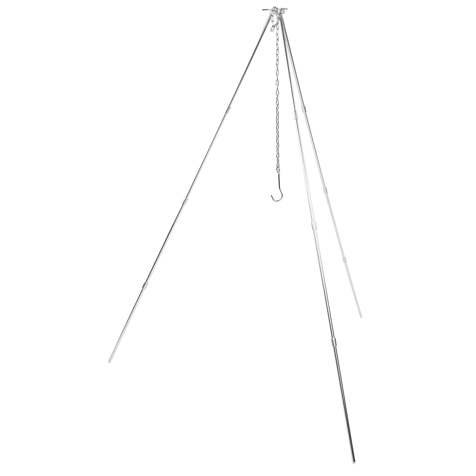 4 Section Campfire Tripod Portable Aluminum Alloy Hanging Pot Tripod for Outdoor view 4
