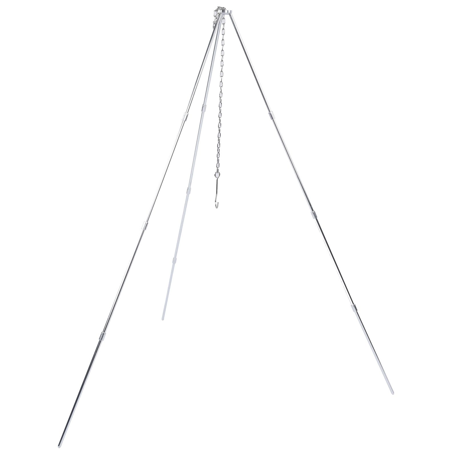 4 Section Campfire Tripod Portable Aluminum Alloy Hanging Pot Tripod for Outdoor view 5