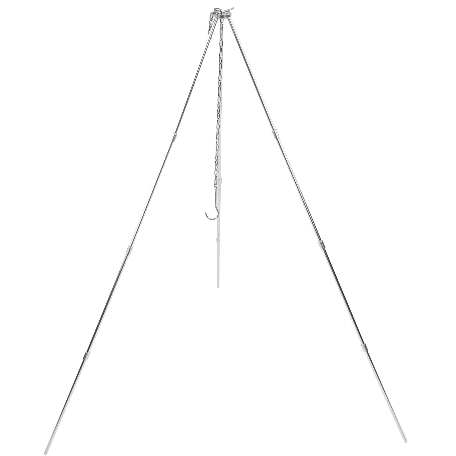 4 Section Campfire Tripod Portable Aluminum Alloy Hanging Pot Tripod for Outdoor view 6