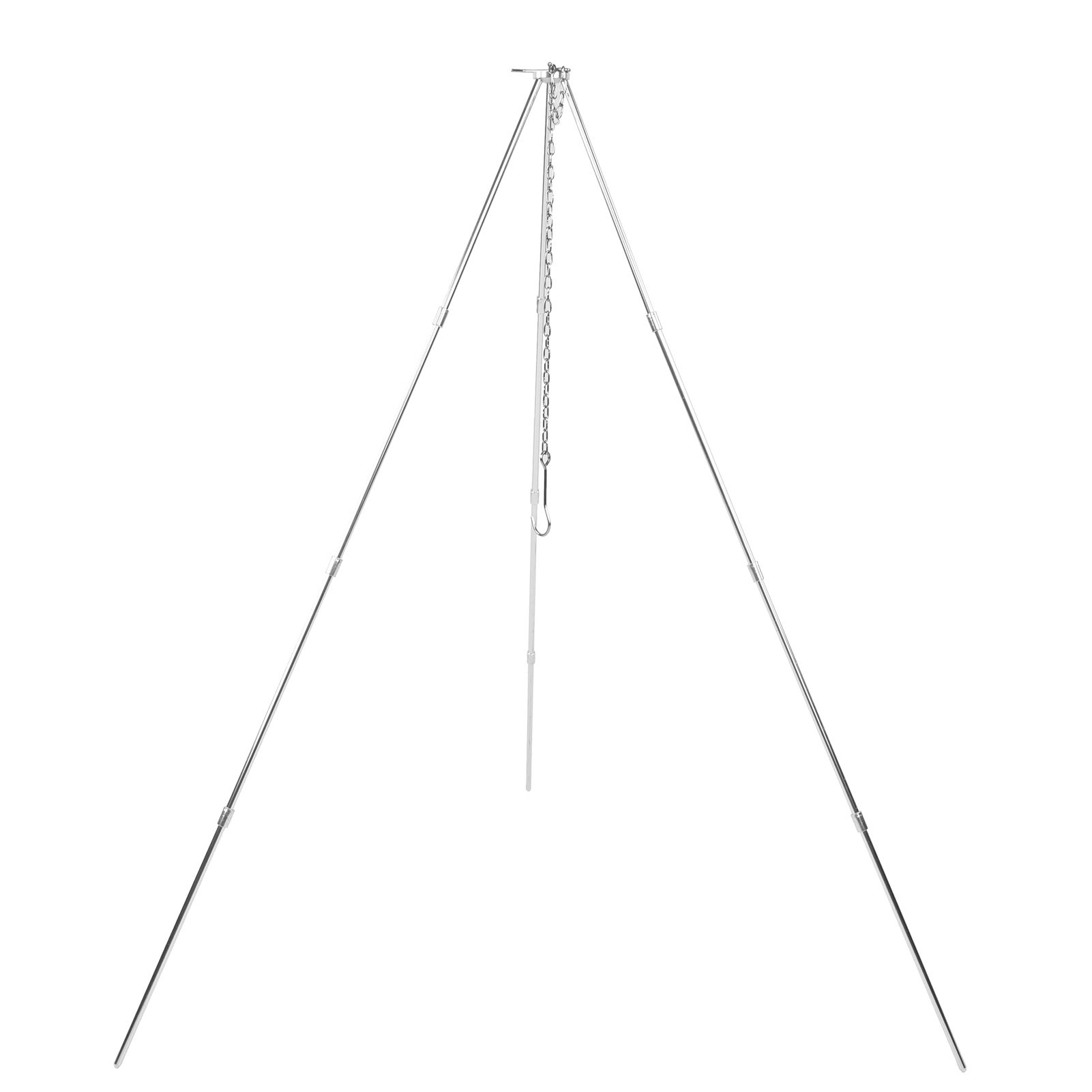 4 Section Campfire Tripod Portable Aluminum Alloy Hanging Pot Tripod for Outdoor view 7