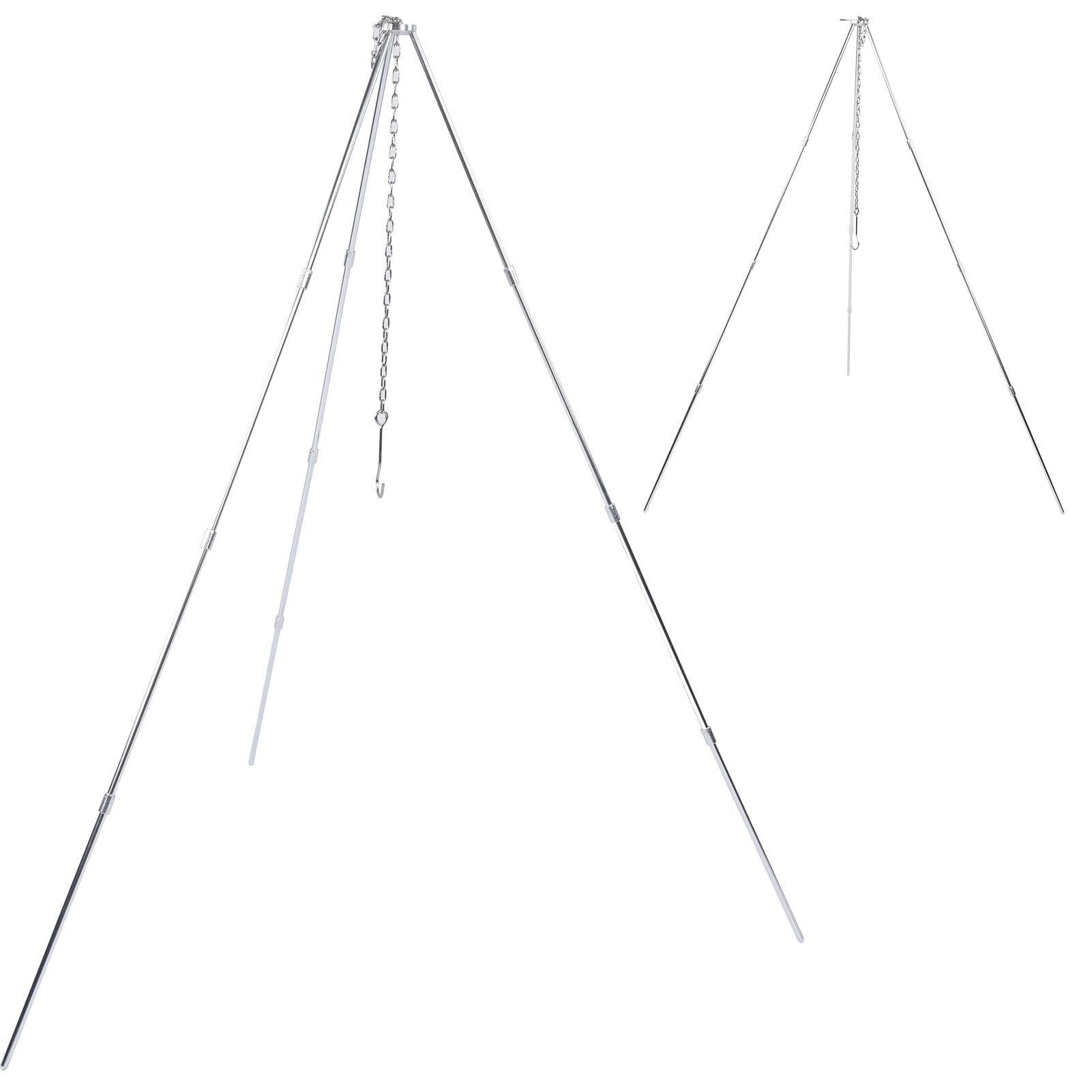 4 Section Campfire Tripod Portable Aluminum Alloy Hanging Pot Tripod for Outdoor view 9