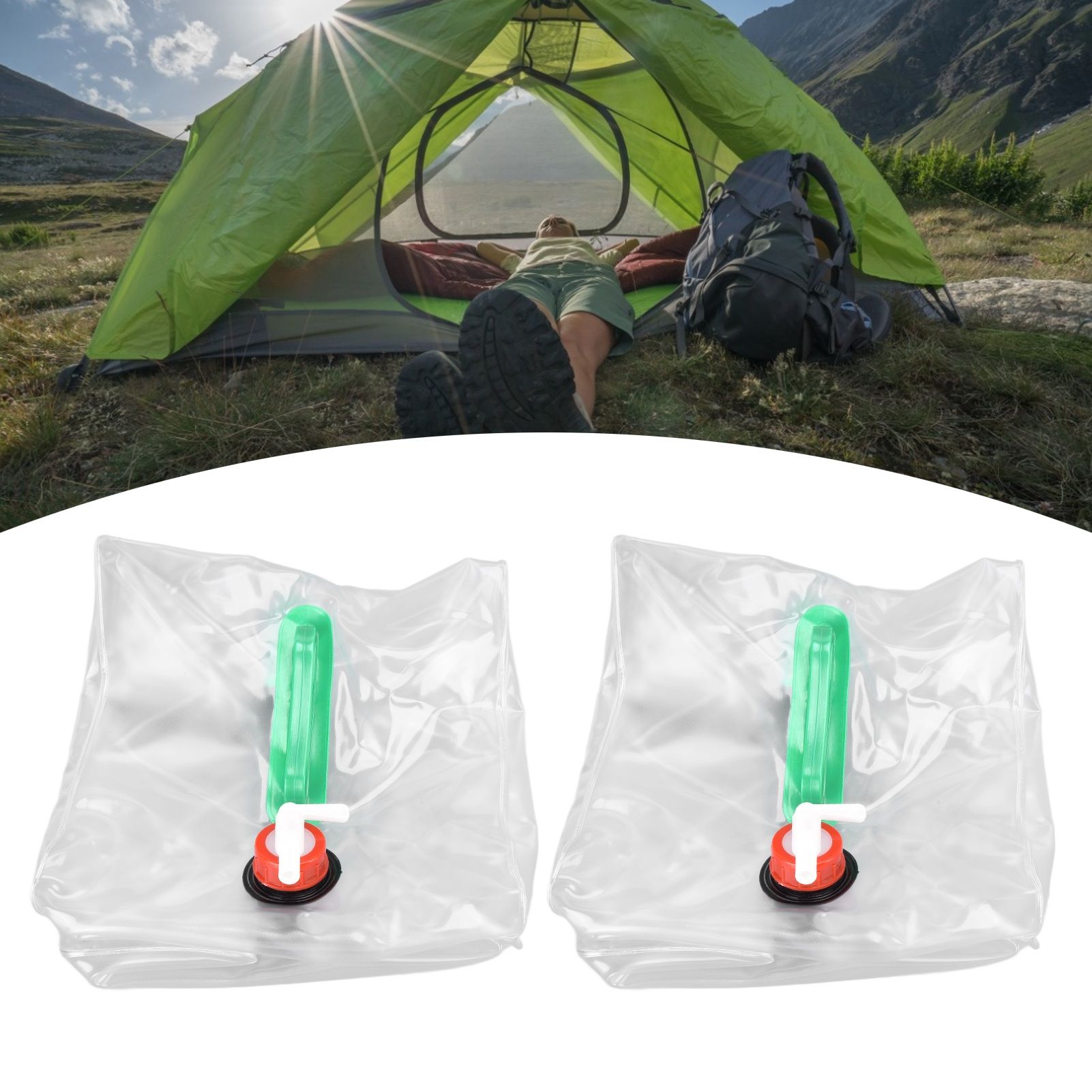 2Pcs 20L Folding Water Bucket PVC Portable Transparent Water Container with view 11