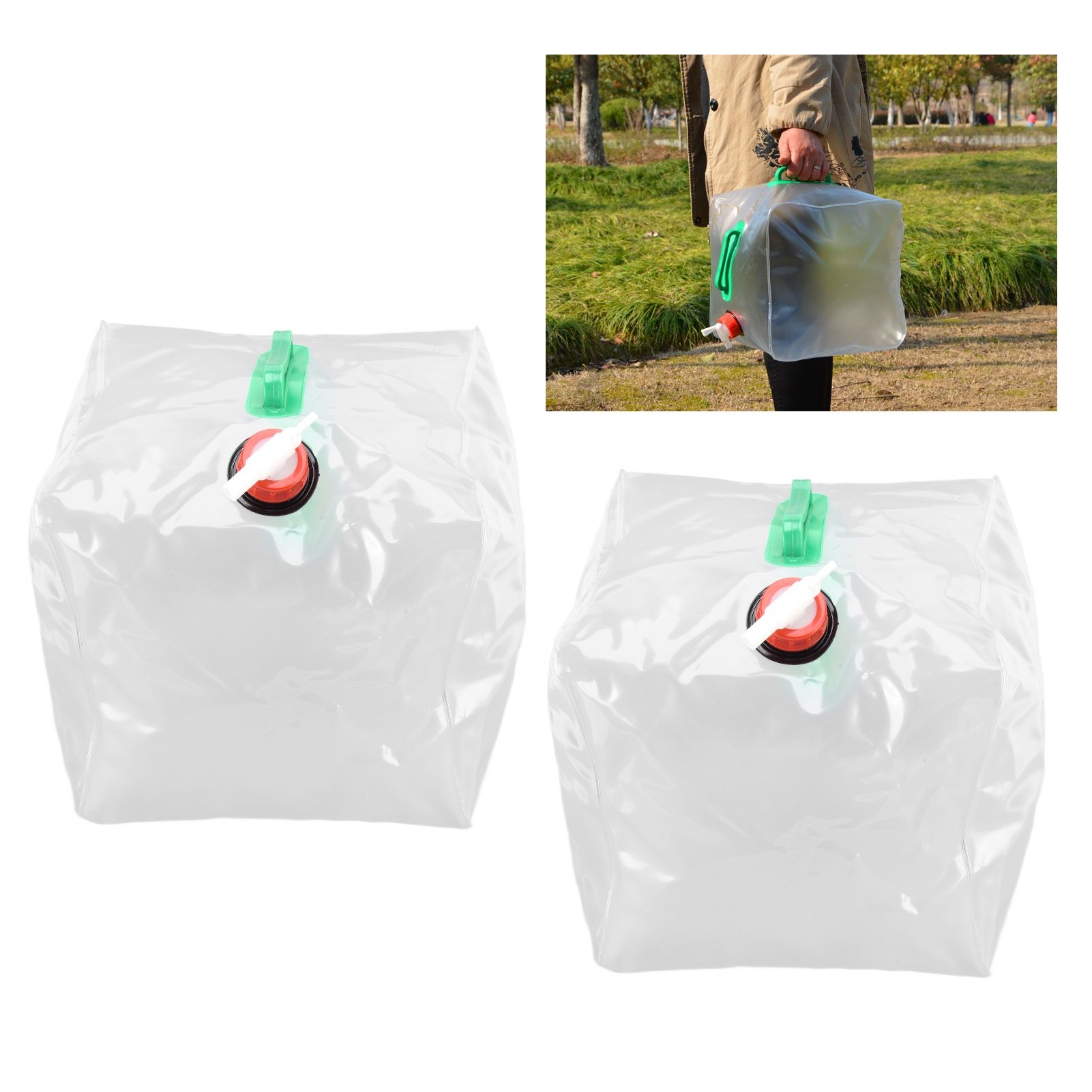 2Pcs 20L Folding Water Bucket PVC Portable Transparent Water Container with view 12