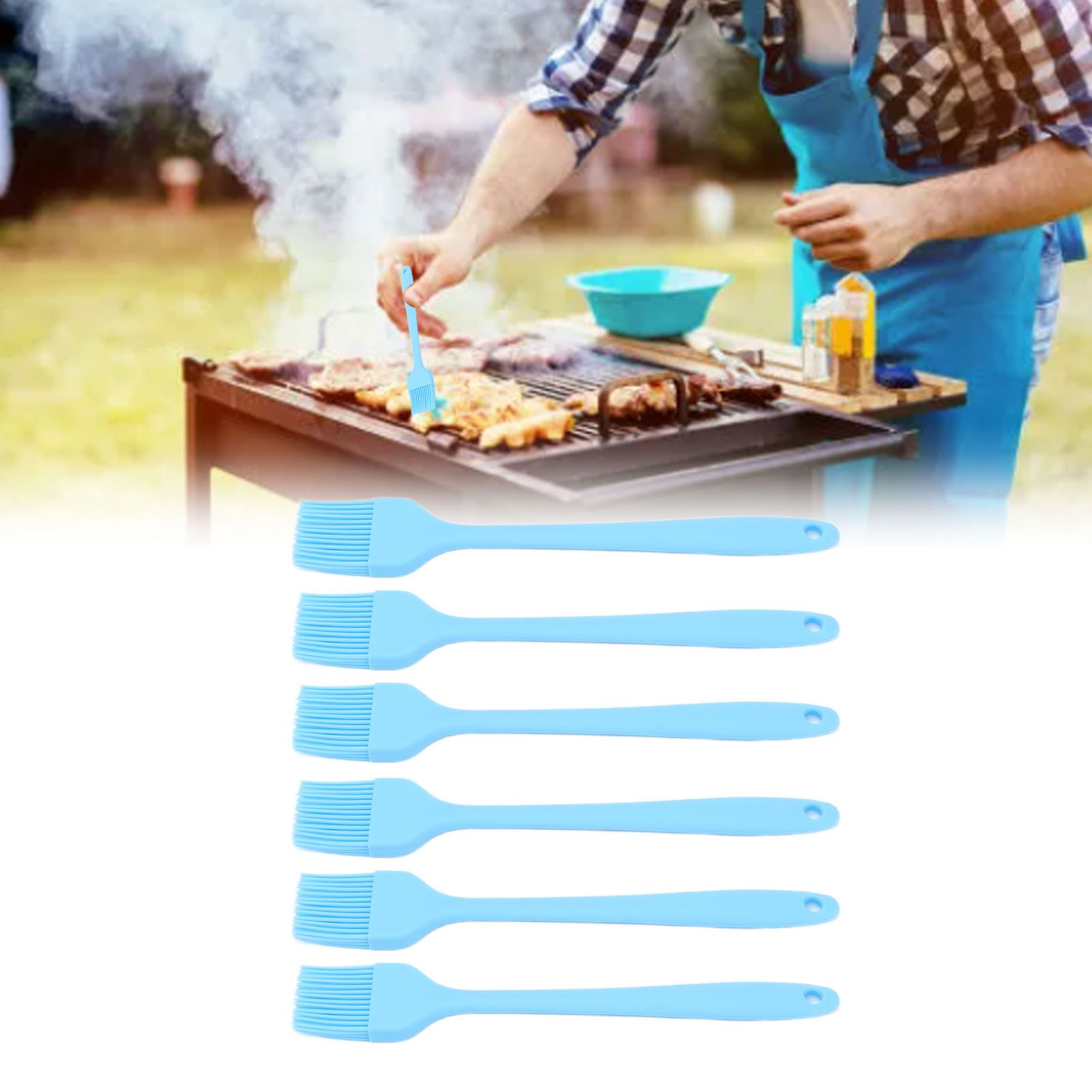 6 Pcs Cooking Brush Silicone Basting Pastry Brushes for BBQ Grill Baking view 11