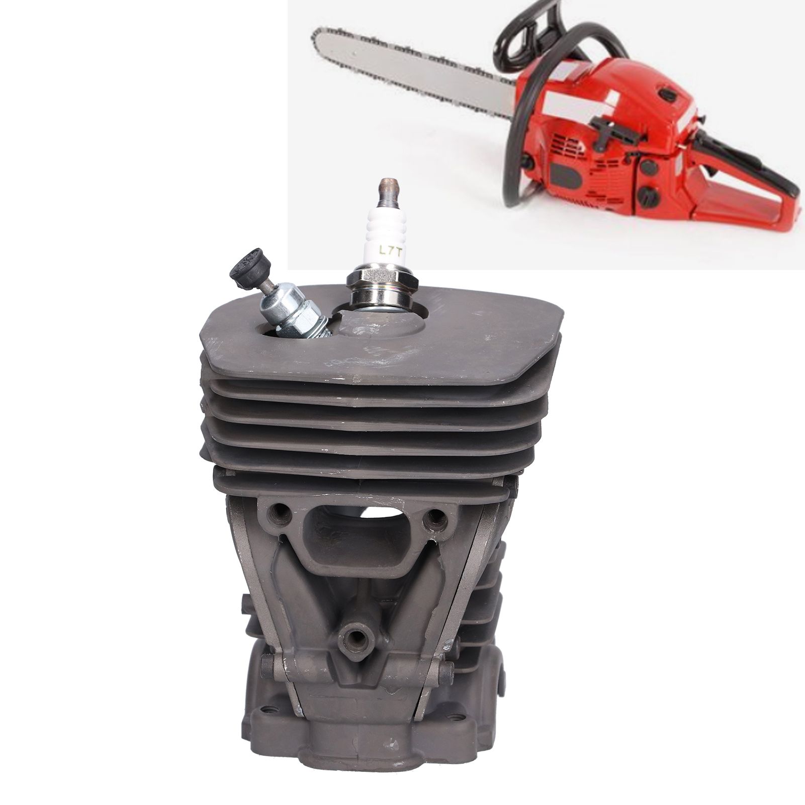 47mm Chainsaw Cylinder Piston Air Filter Relief Valve Set Replacement Fit for view 12