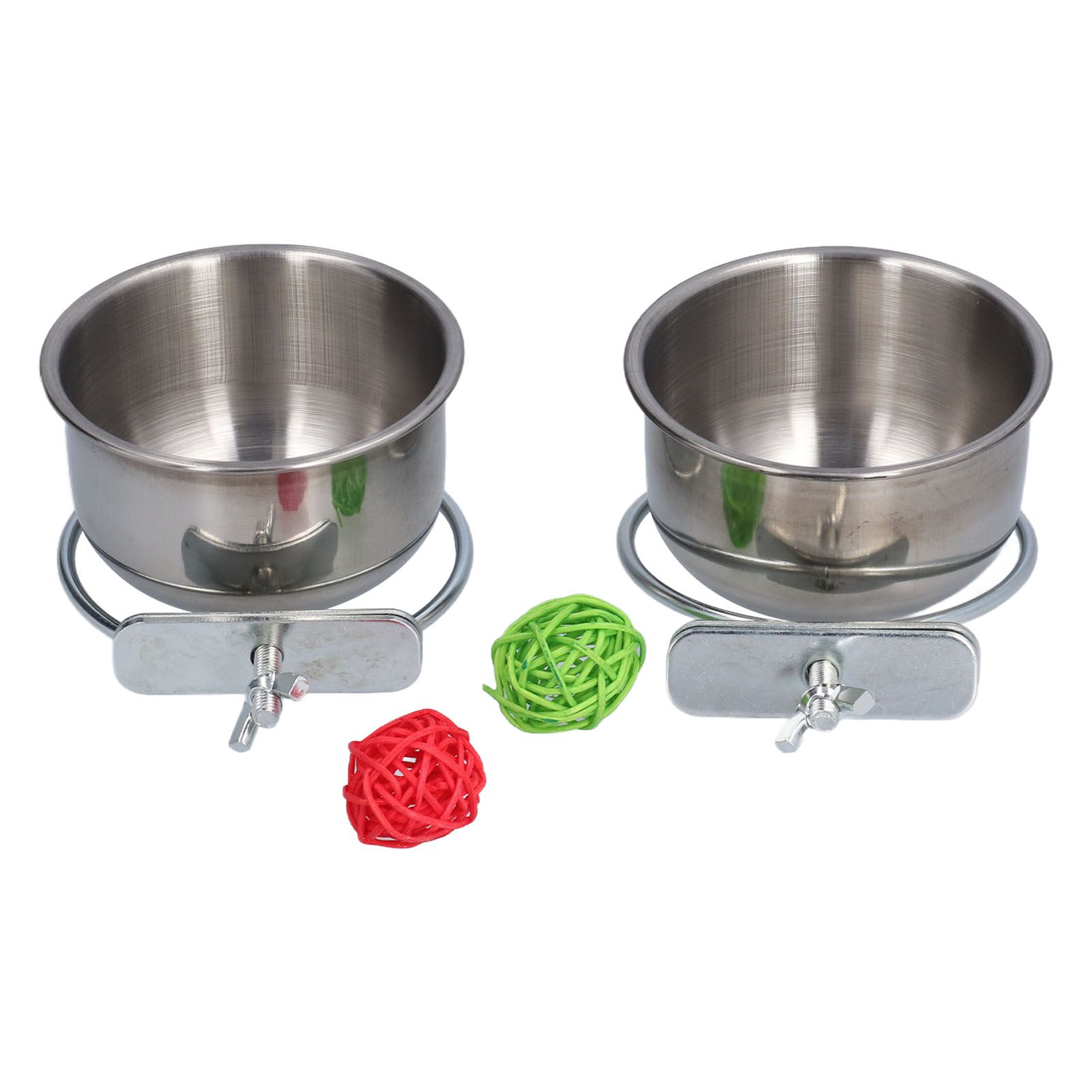 Stainless Steel Parrot Feeding Bowl with Rattan Ball for Hamster Small Animals view 9
