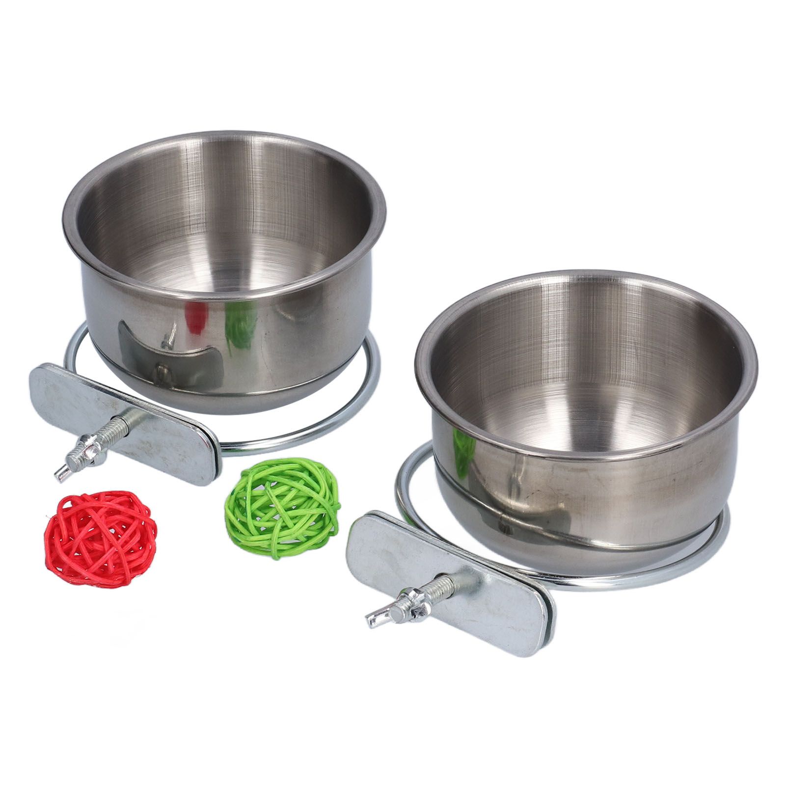 Stainless Steel Parrot Feeding Bowl with Rattan Ball for Hamster Small Animals view 10