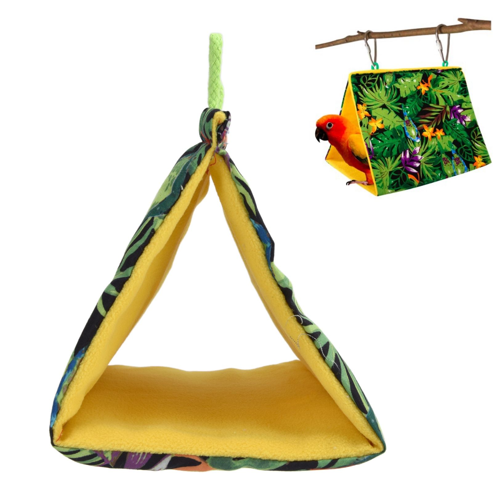 Pet Bird Nest Hammock Triangle Shade Bird Nest Hanging Parrot Hut Tent Bird view 11