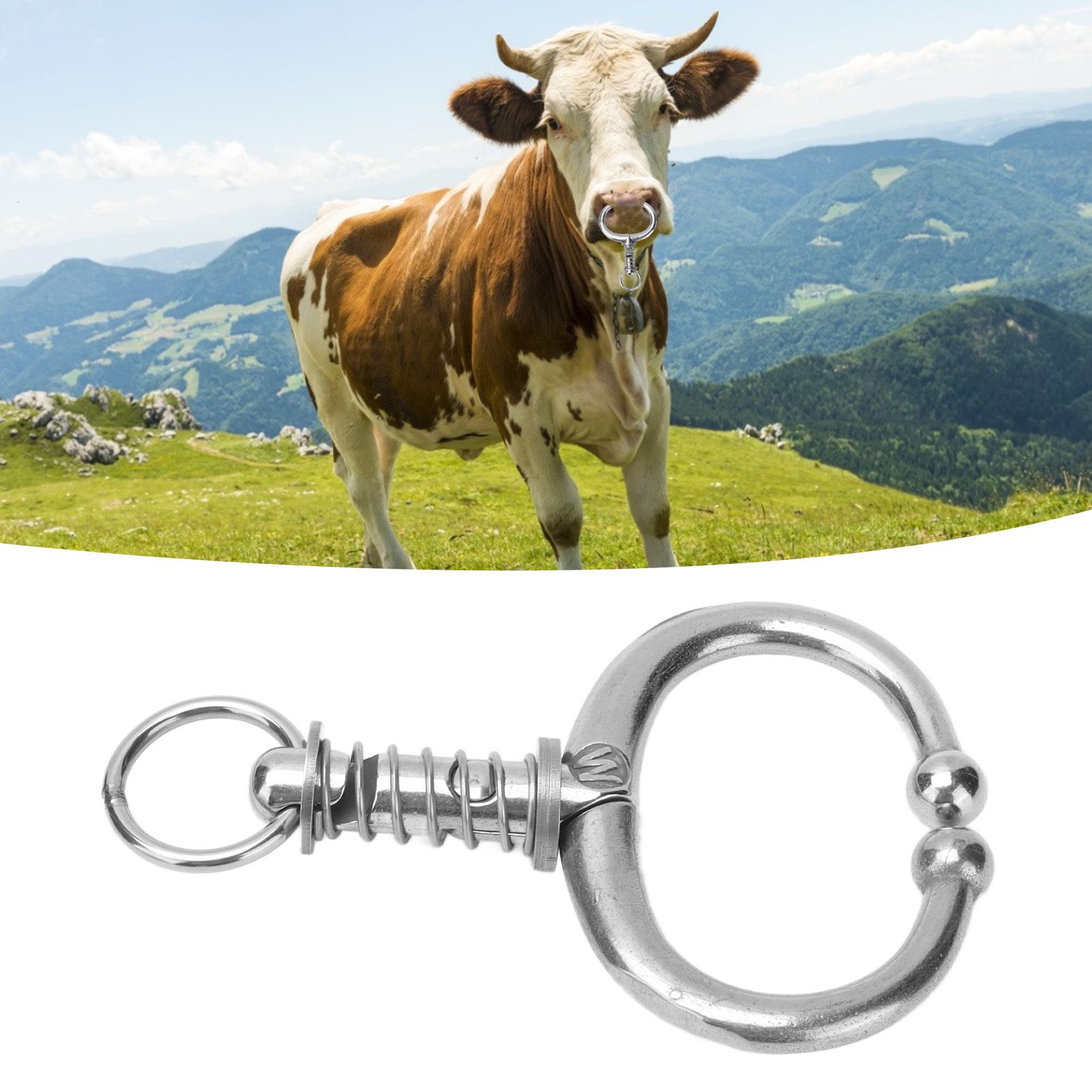 Cattle Nose Ring Stainless Steel Cattle Nose Clamp Bull Cow W Spring Nose Ring view 11