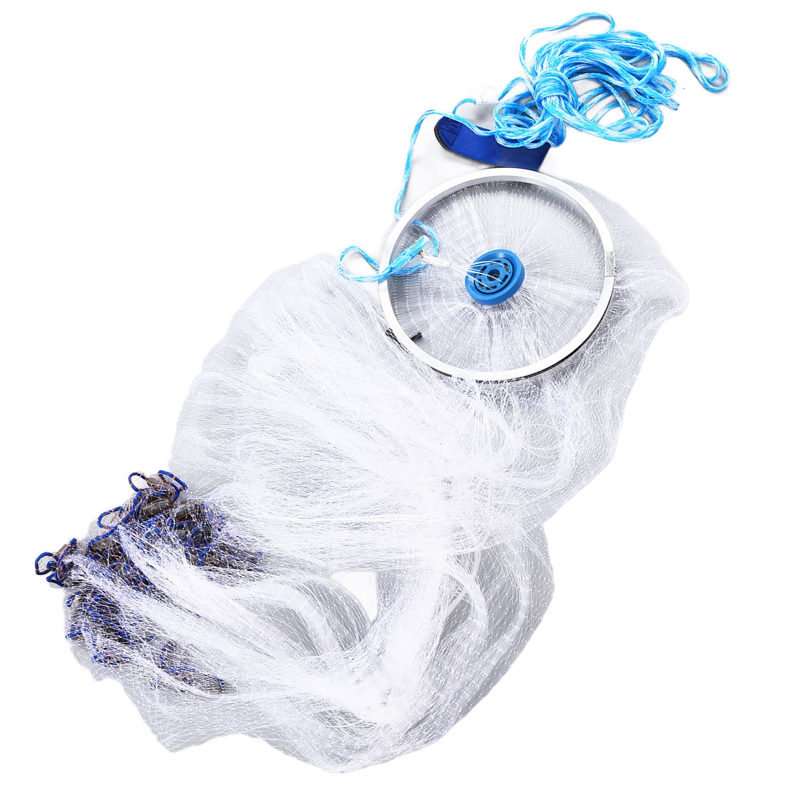 Bait Net American Style Aluminum Ring Monofilament Manual Lightweight Throw view 4