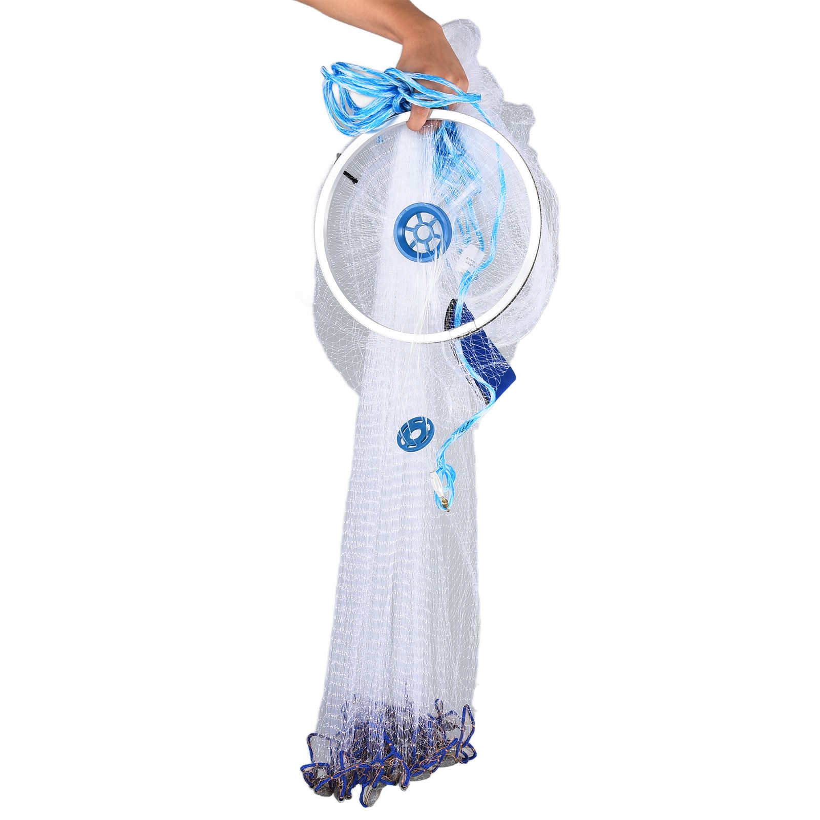 Bait Net American Style Aluminum Ring Monofilament Manual Lightweight Throw view 8