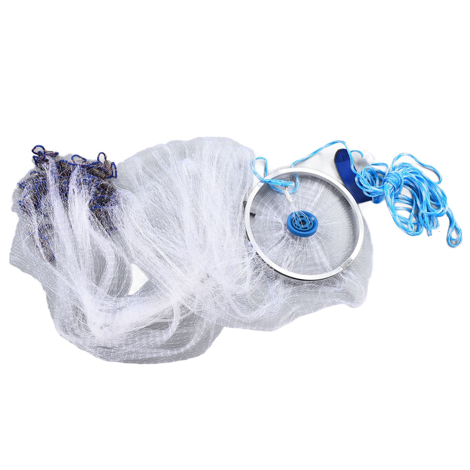 Bait Net American Style Aluminum Ring Monofilament Manual Lightweight Throw view 10