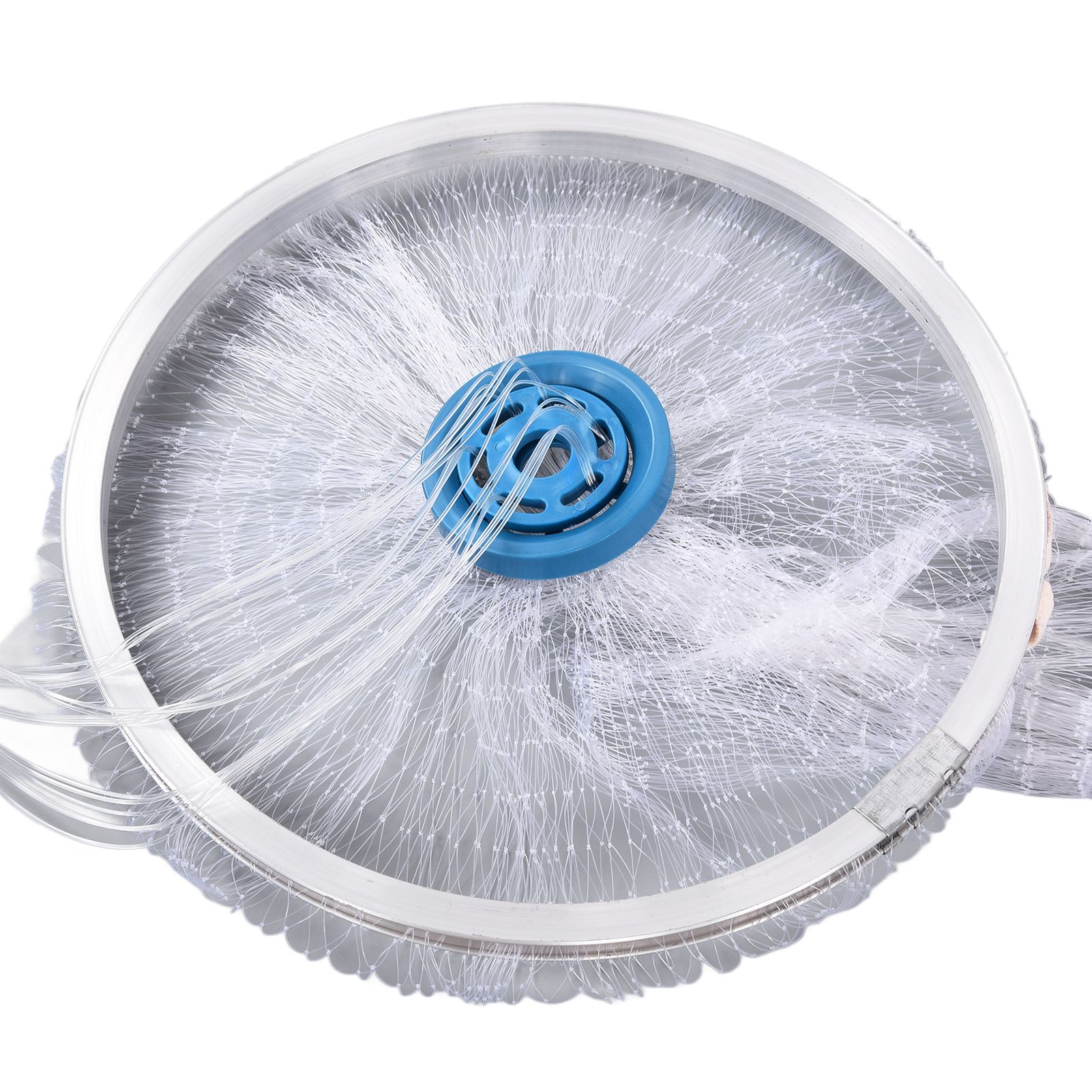 Bait Net American Style Aluminum Ring Monofilament Manual Lightweight Throw view 13