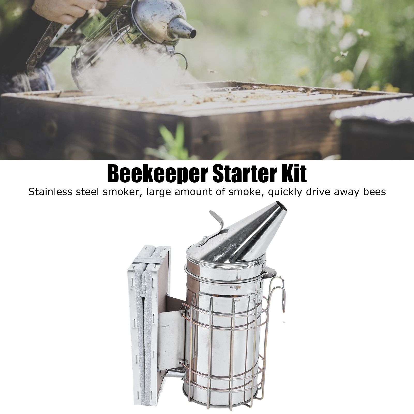 8Pcs/Set Beekeeping Kit Bee Brush Scraper Frame Clip Wire Embedder Beehive view 15