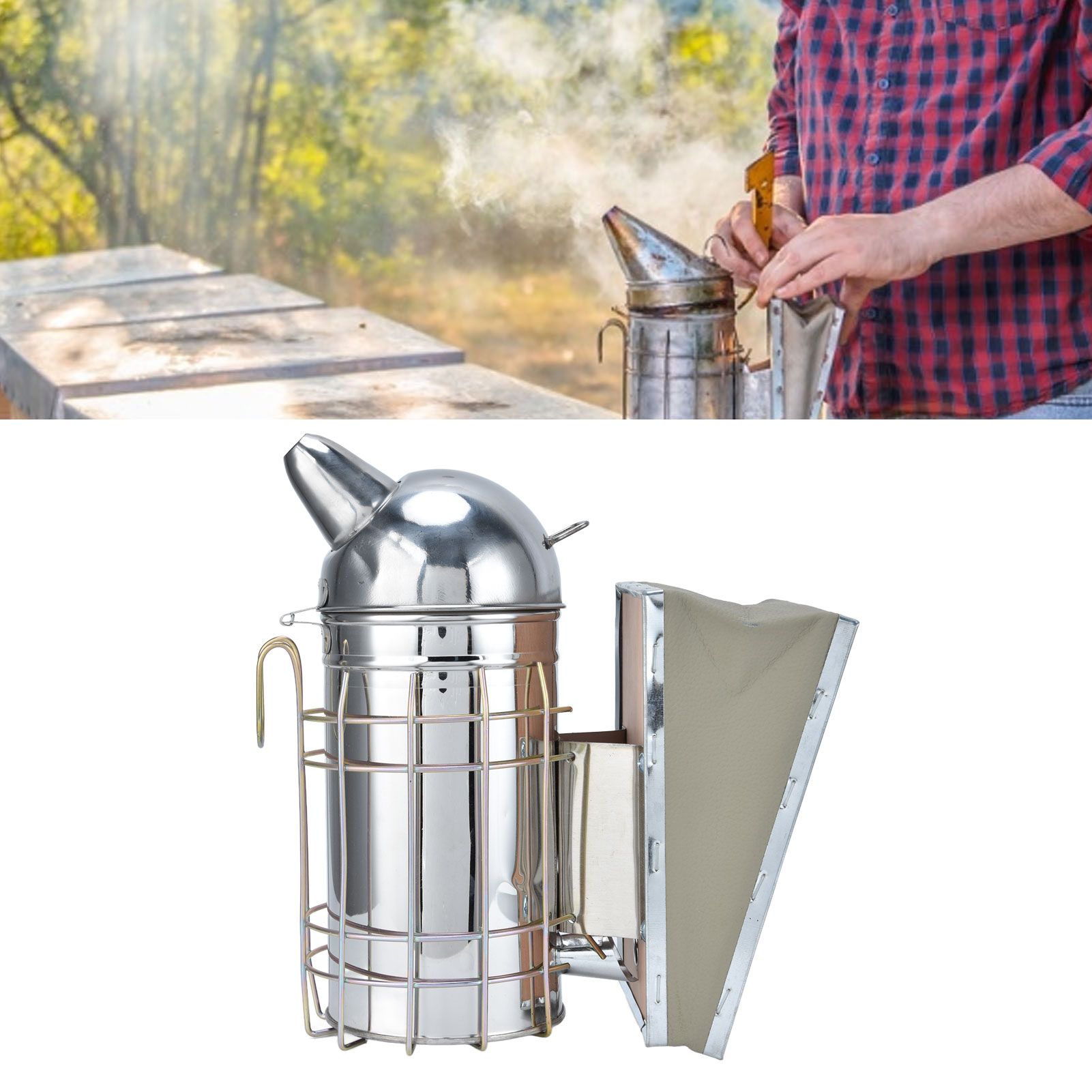 Pointed Beehive Smoker Stainless Steel Beekeeping Equipment Apiculture Tool view 11