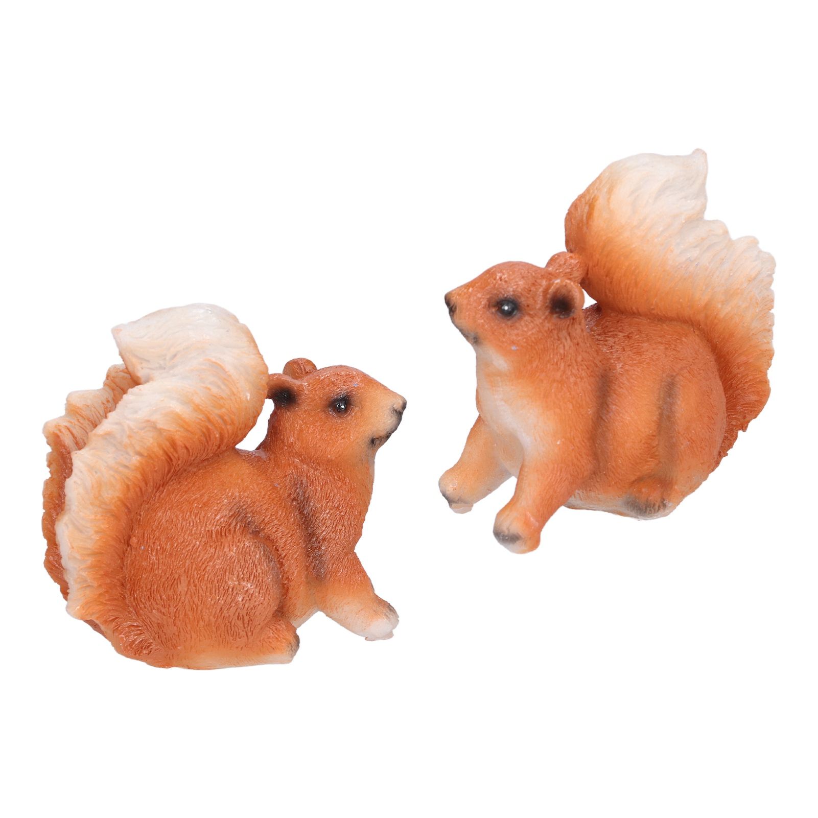 1 Pair Squirrel Resin Figurines Miniature Squirrel Animals Statue Sculpture view 2
