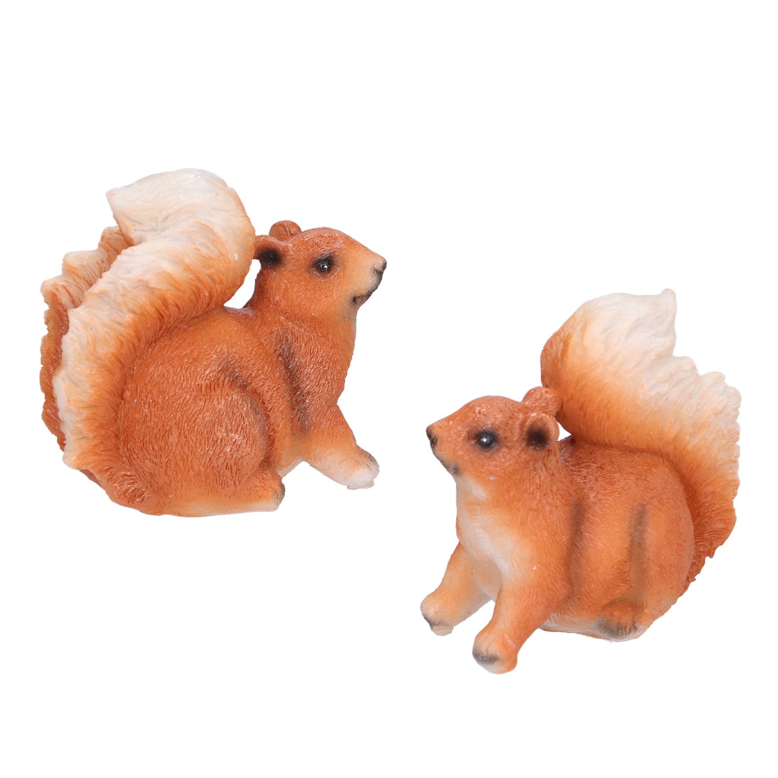 1 Pair Squirrel Resin Figurines Miniature Squirrel Animals Statue Sculpture view 3