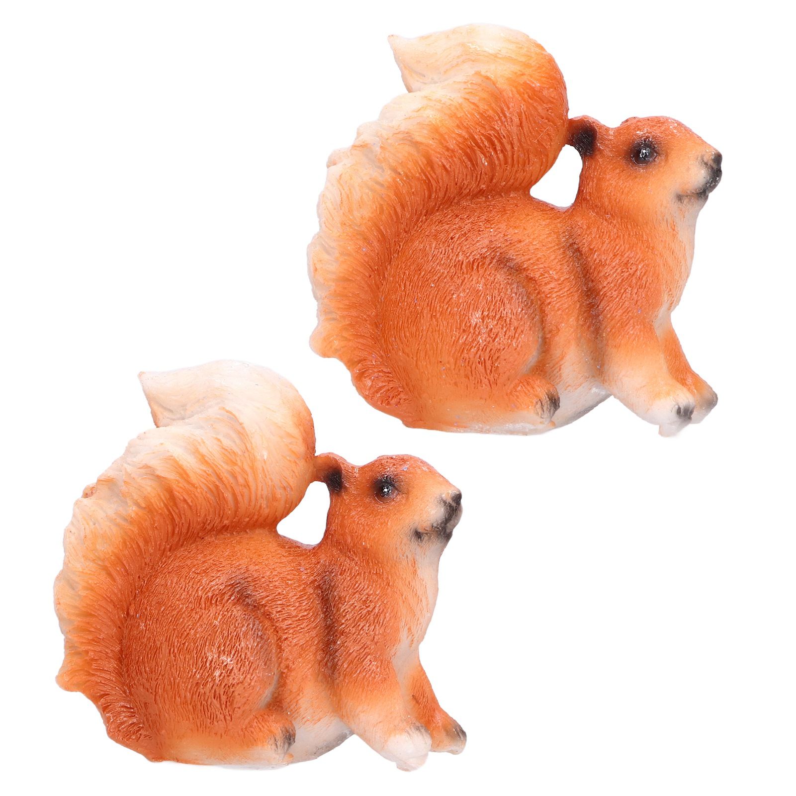 1 Pair Squirrel Resin Figurines Miniature Squirrel Animals Statue Sculpture view 10