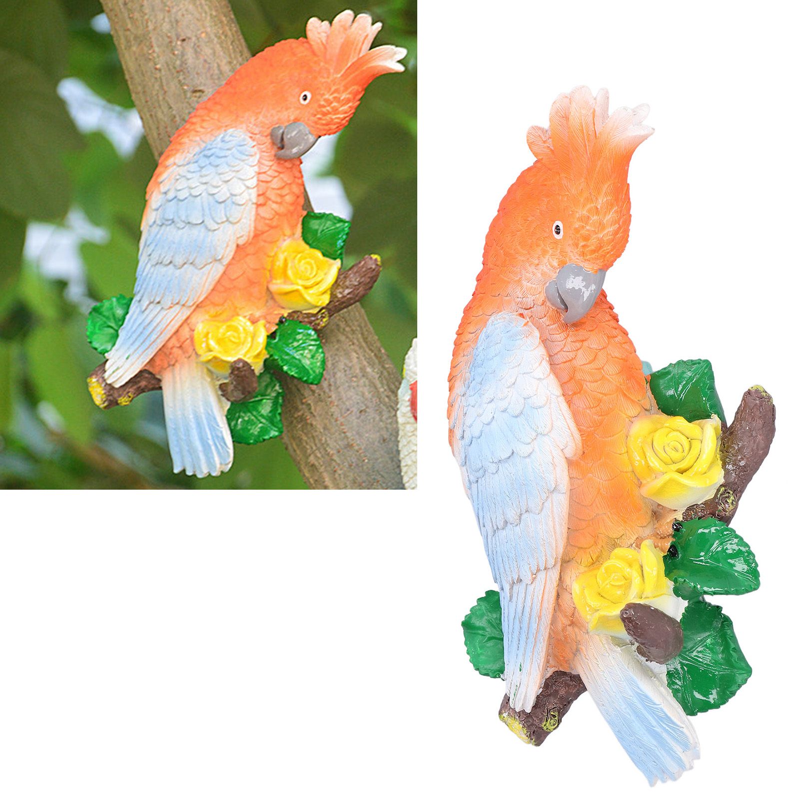 Cockatoo Ornaments Resin Cockatoo Sculptures Decoration for Landscape Home view 11