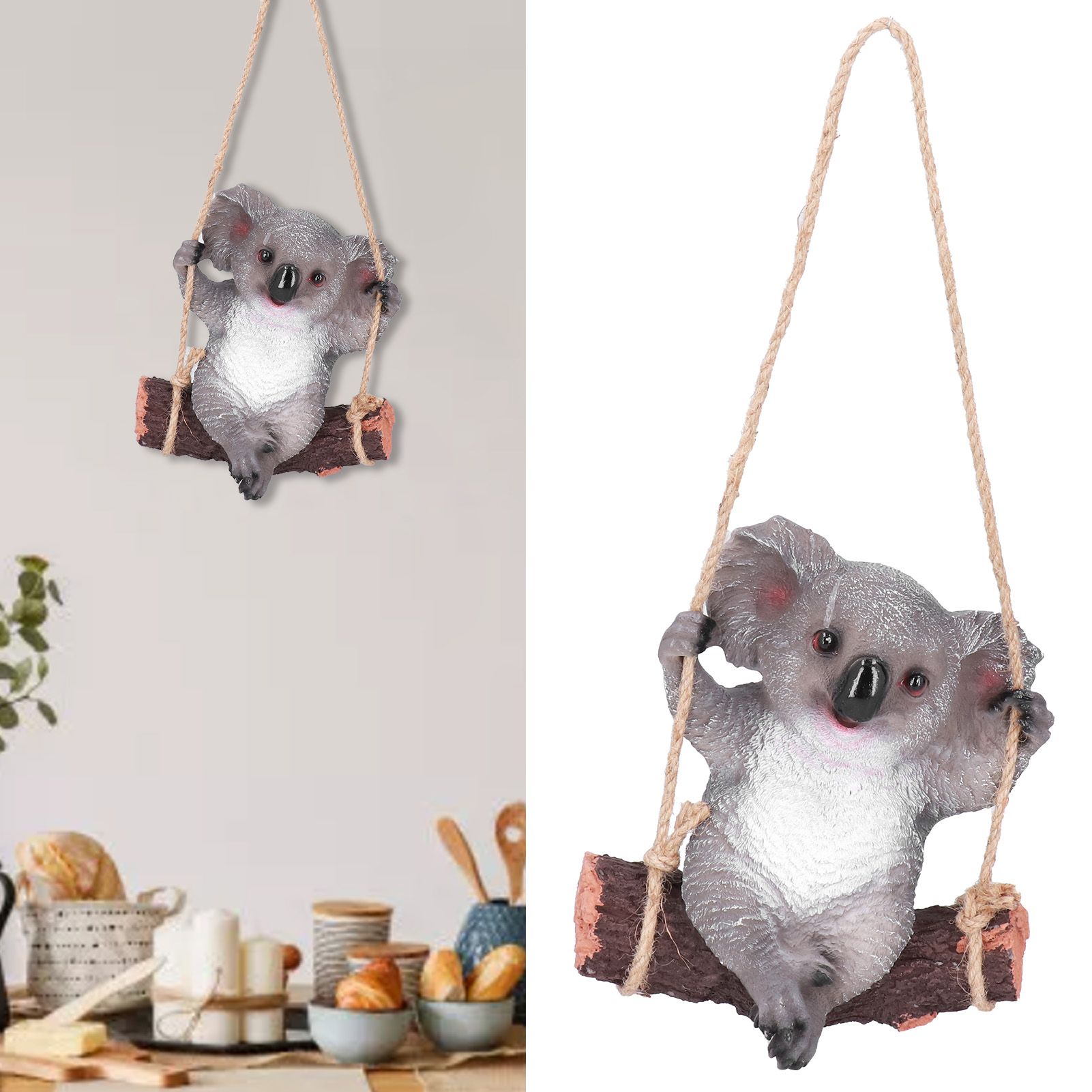 Resin Swinging Koala Animal Model Figurine Statue Sculpture Hanging Ornament view 12