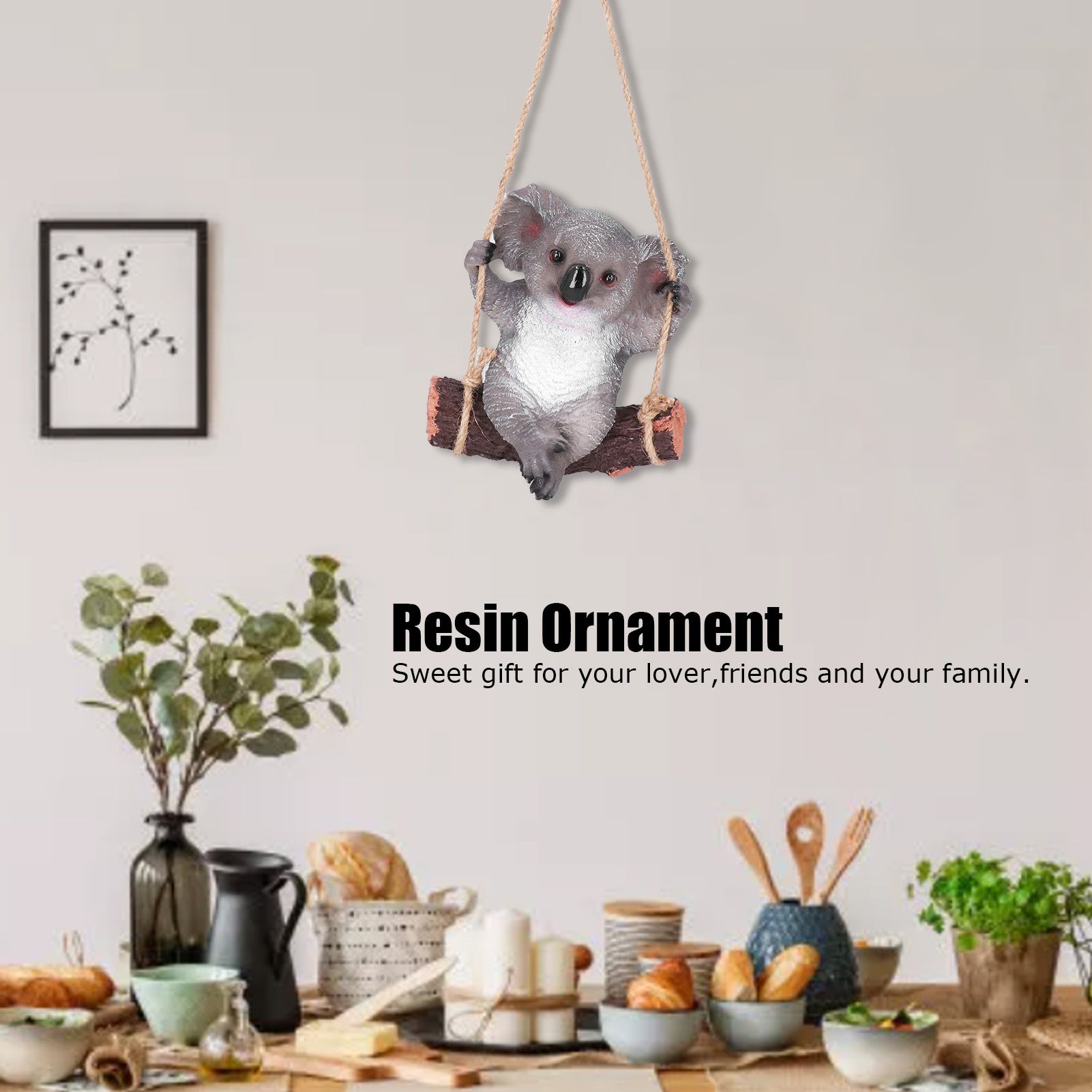 Resin Swinging Koala Animal Model Figurine Statue Sculpture Hanging Ornament view 15