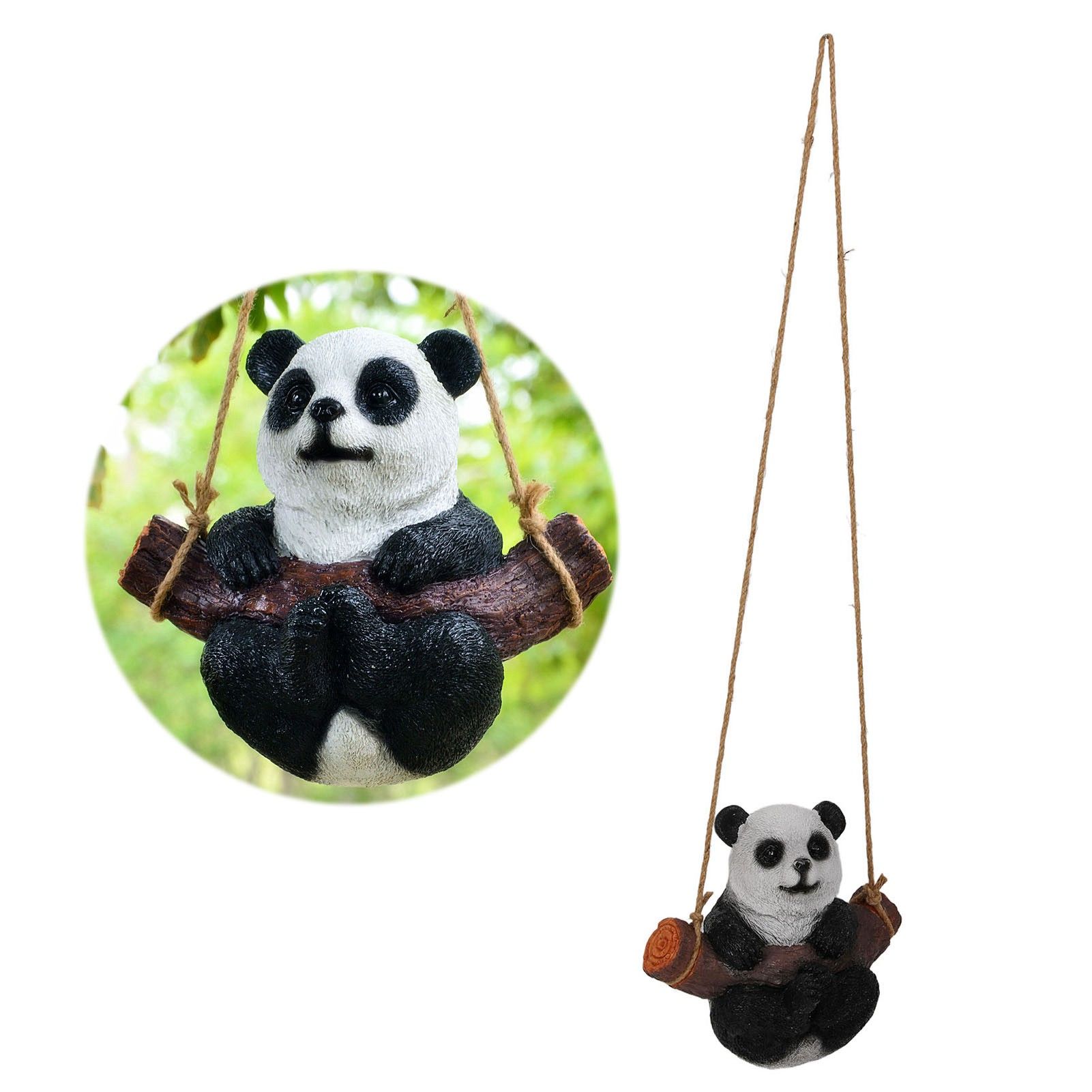 Panda Swing Statue Resin Animal Garden Outdoor Statue for Patio Yard Lawn Home view 11