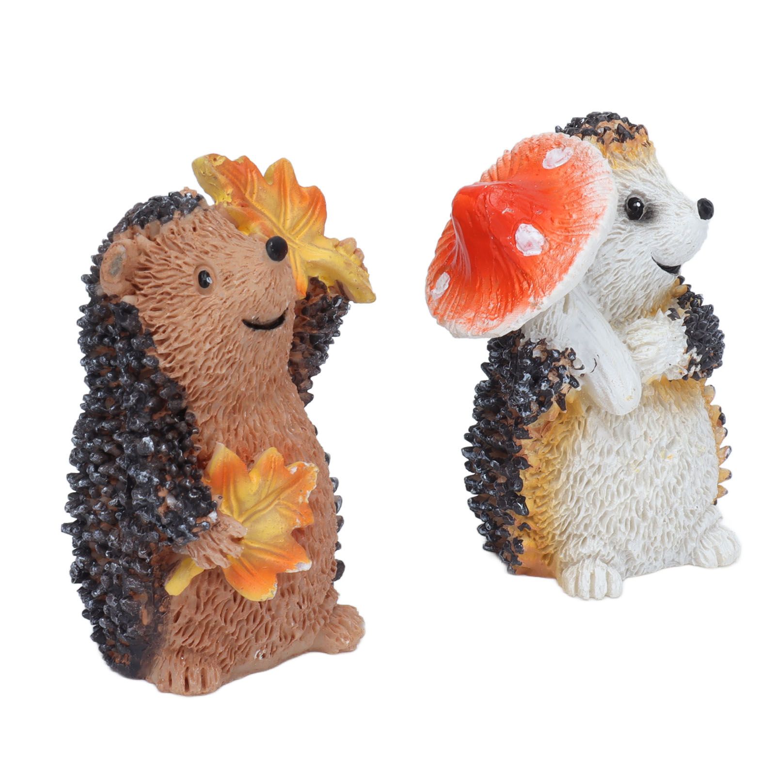 1 Pair Resin Hedgehog Ornament Micro Landscape Animal Decoration for Birthday view 2