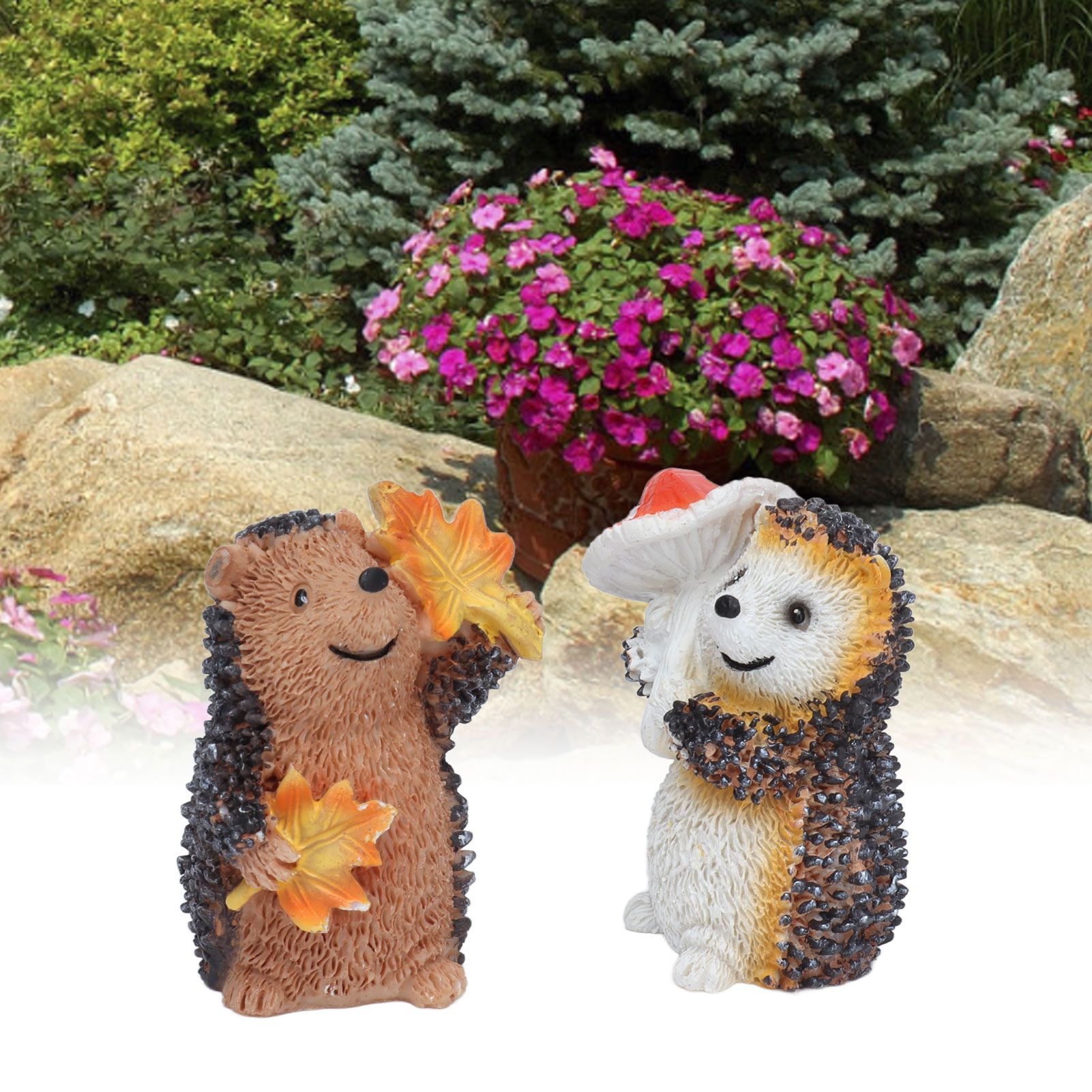 1 Pair Resin Hedgehog Ornament Micro Landscape Animal Decoration for Birthday view 10
