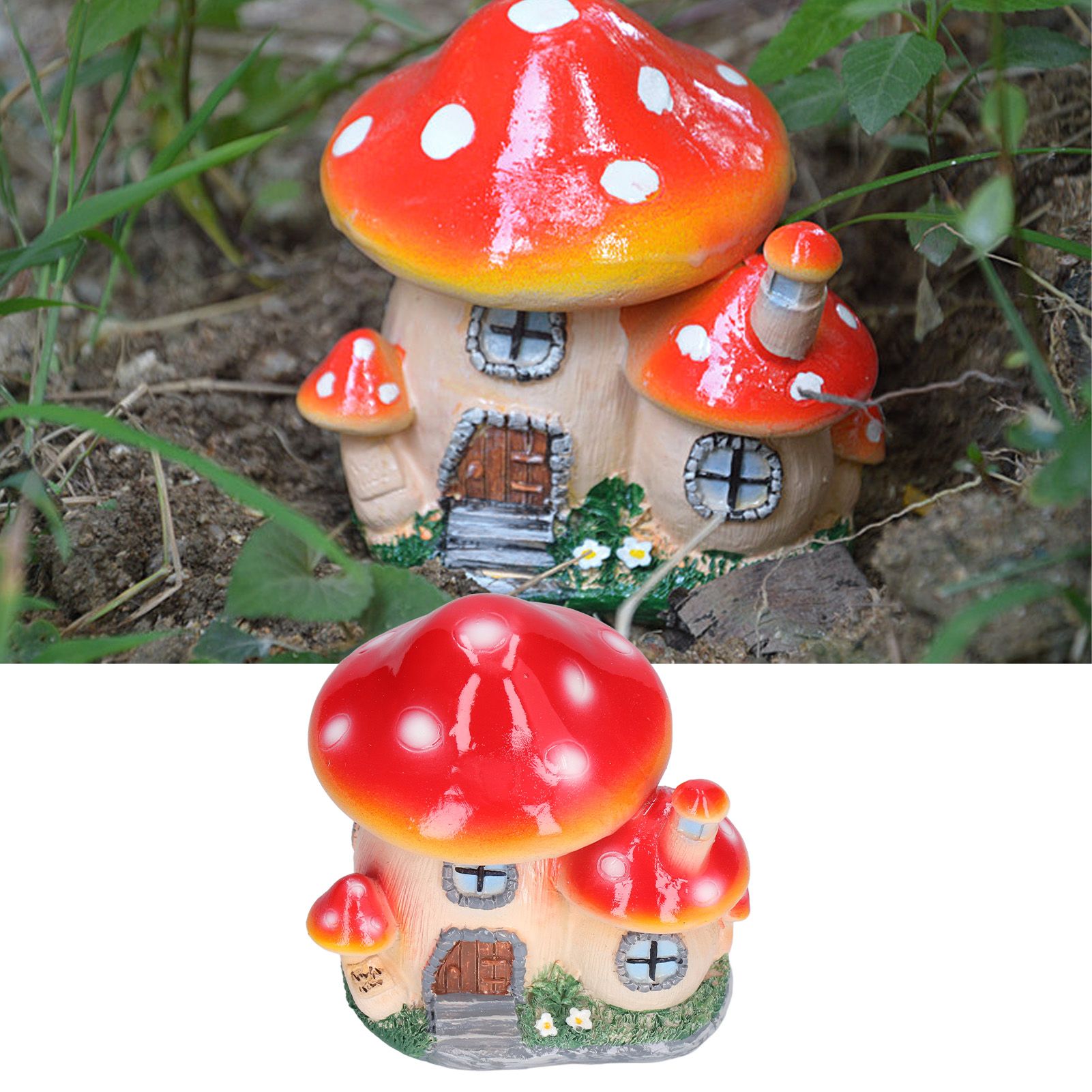 Small Mushroom House Decoration Moss Micro Landscape Decorations Bonsai view 12