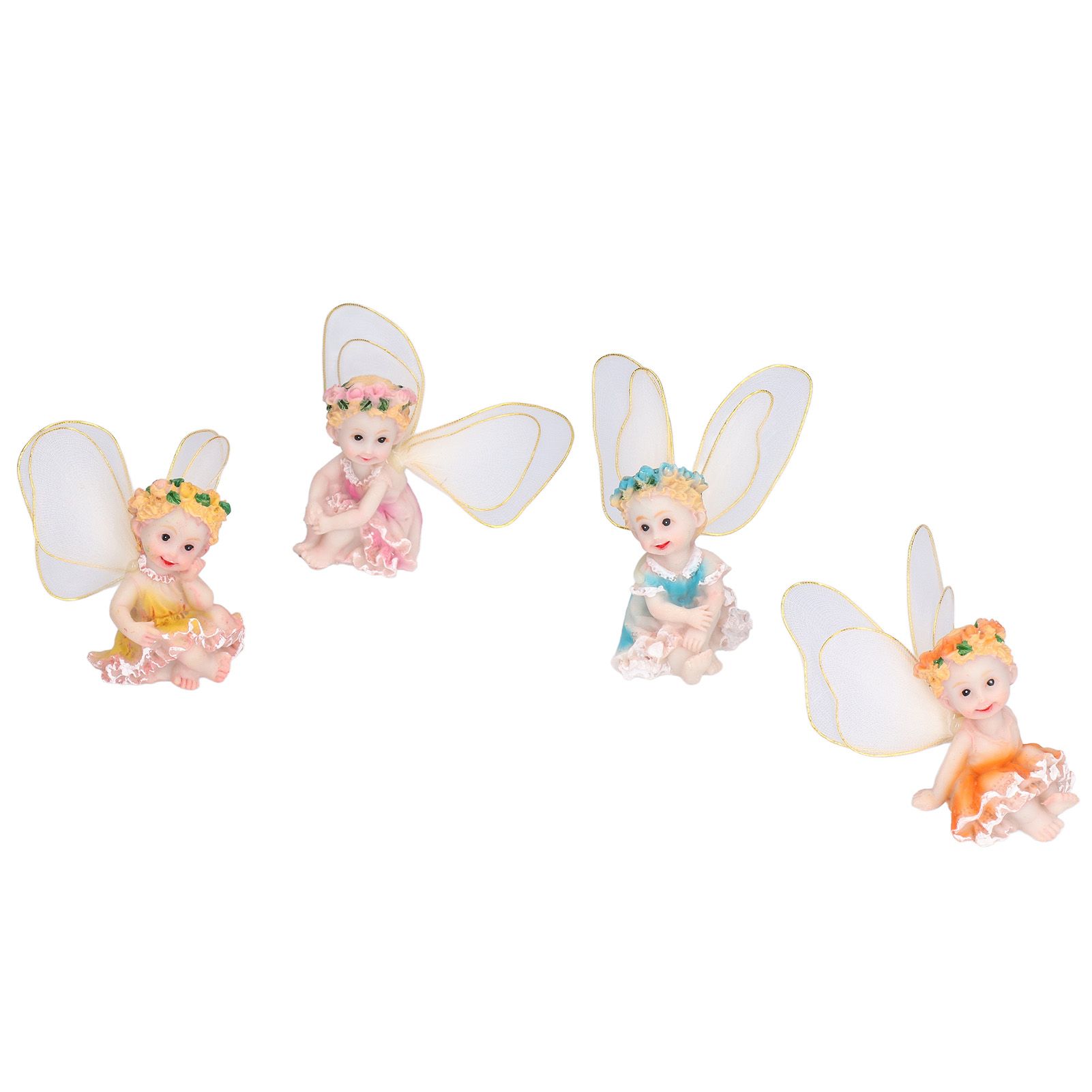 4Pcs Flower Fairies Figurines Garden Home Ornament Fairy Figures Resin Craft view 2
