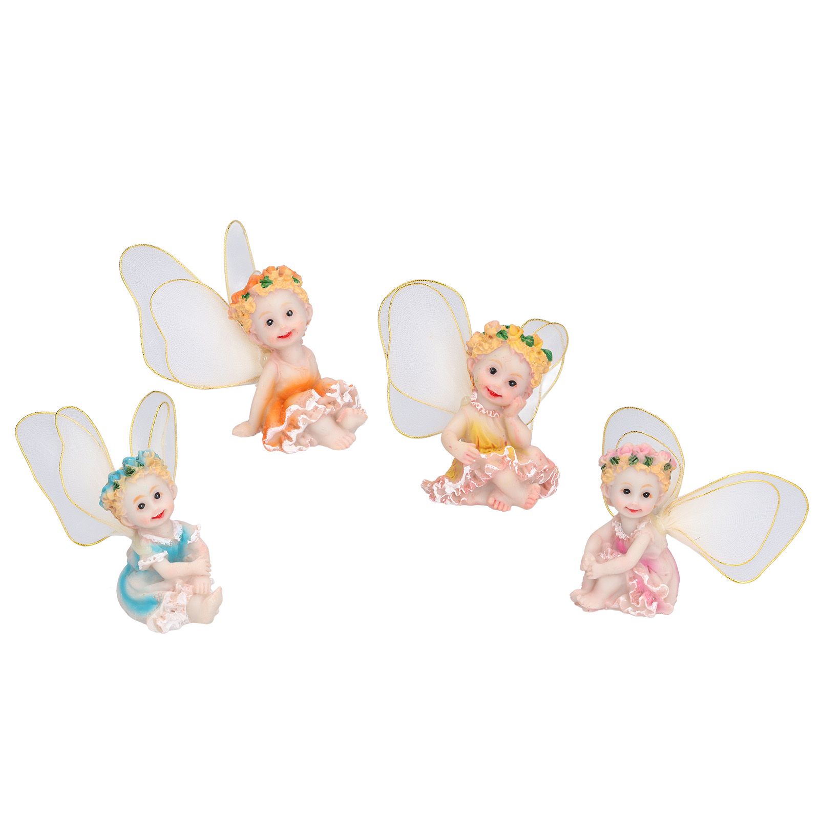 4Pcs Flower Fairies Figurines Garden Home Ornament Fairy Figures Resin Craft view 6