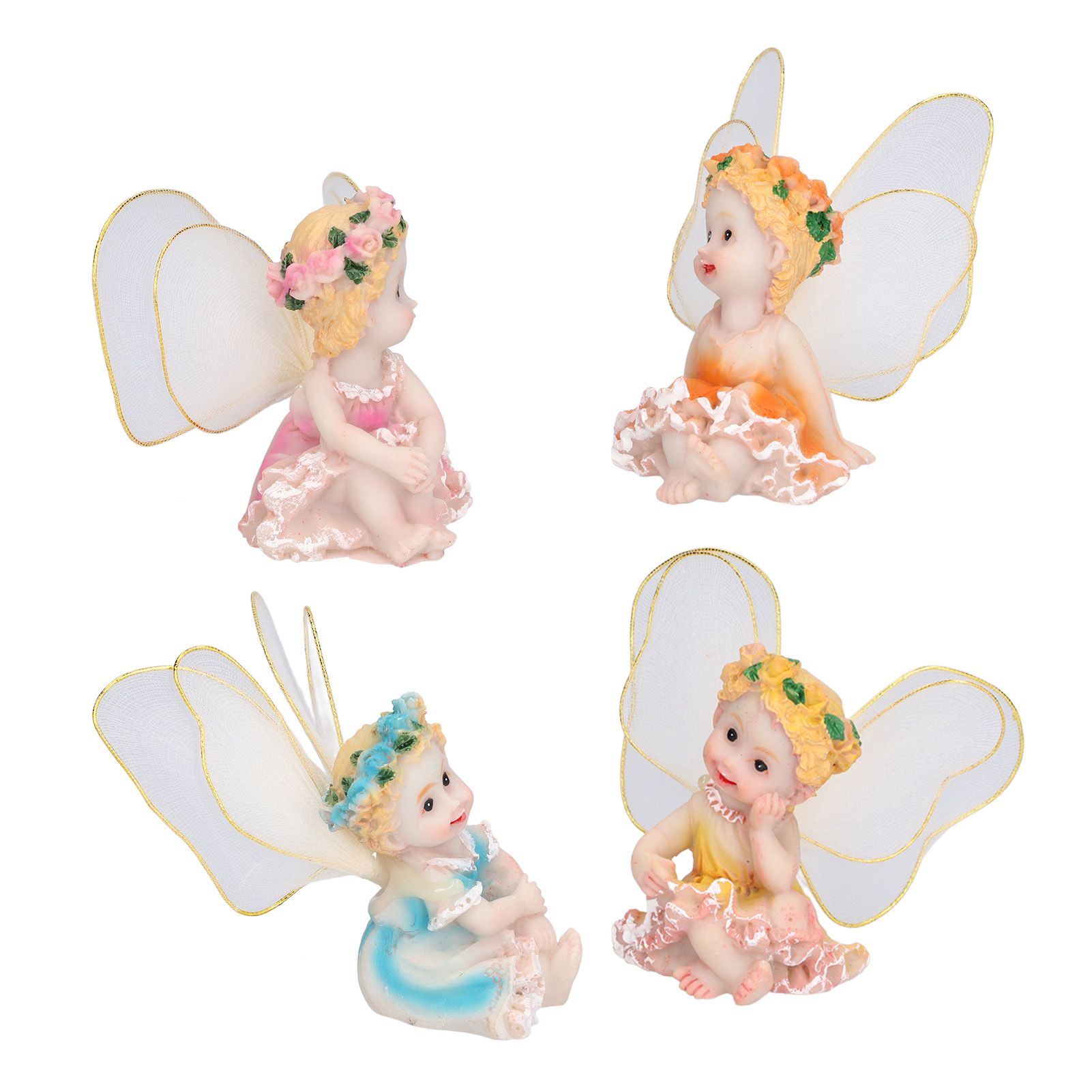 4Pcs Flower Fairies Figurines Garden Home Ornament Fairy Figures Resin Craft view 8