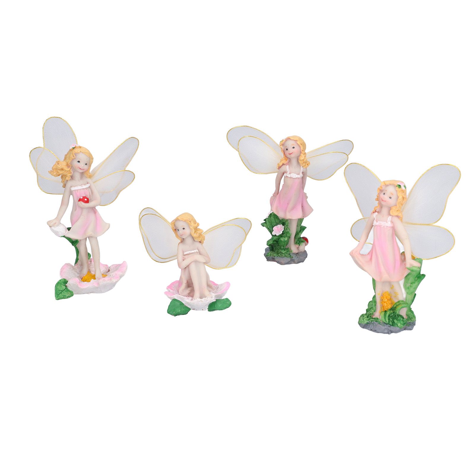 4Pcs Flower Fairies Figurines Statue Garden Home Ornament Resin Model — image 1
