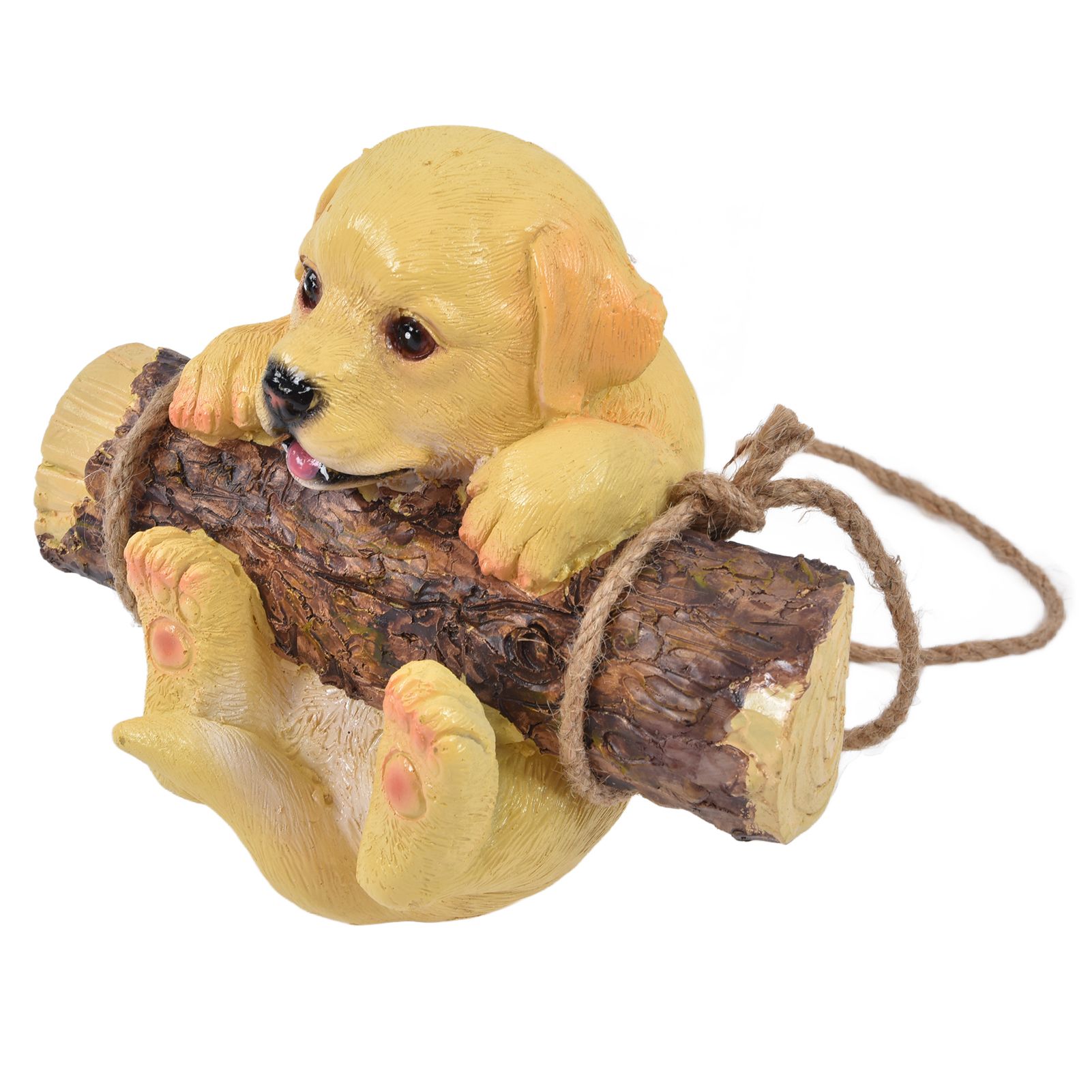 Resin Swinging Puppy Dog Statue Simulation Animal Model Figurine Sculpture view 2