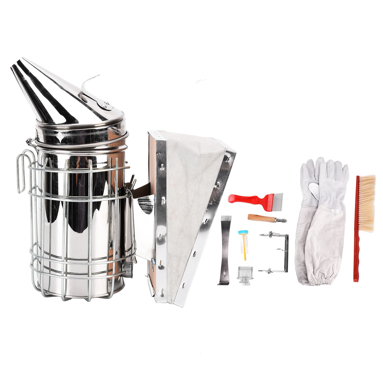 Beekeeping Starters Kit Beehive Smoker Wire Embedder Scraper Bee Brush